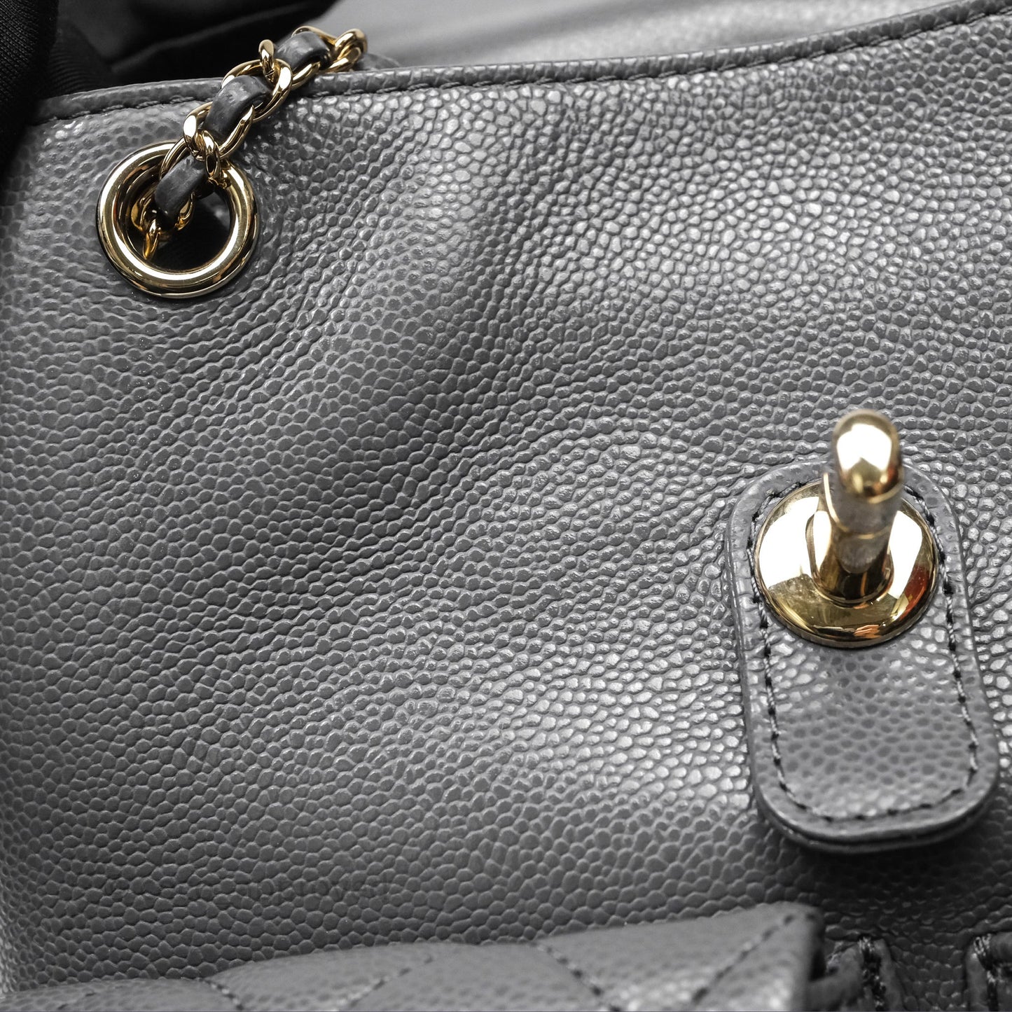 Chanel Duma Backpack Medium Grey Caviar Gold Hardware