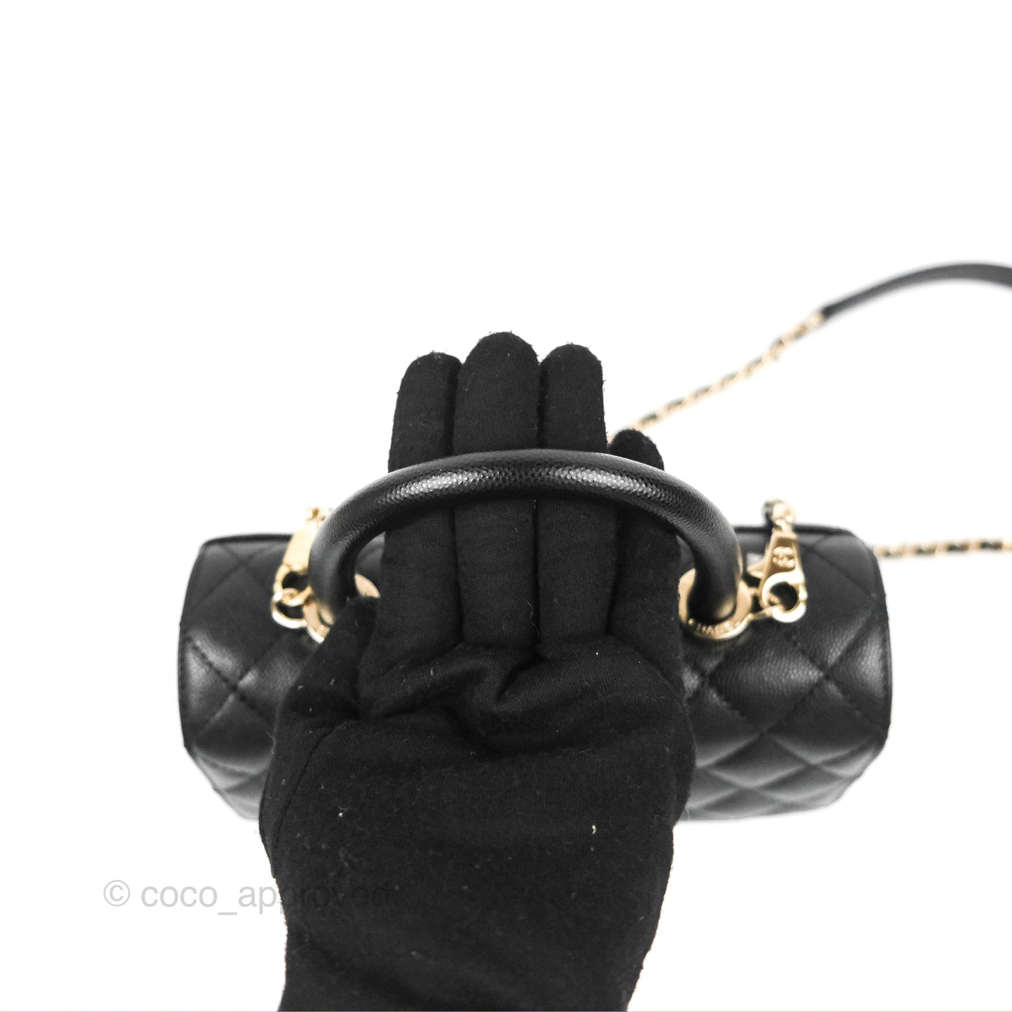 Chanel Small Coco Handle Black Caviar Gold Hardware