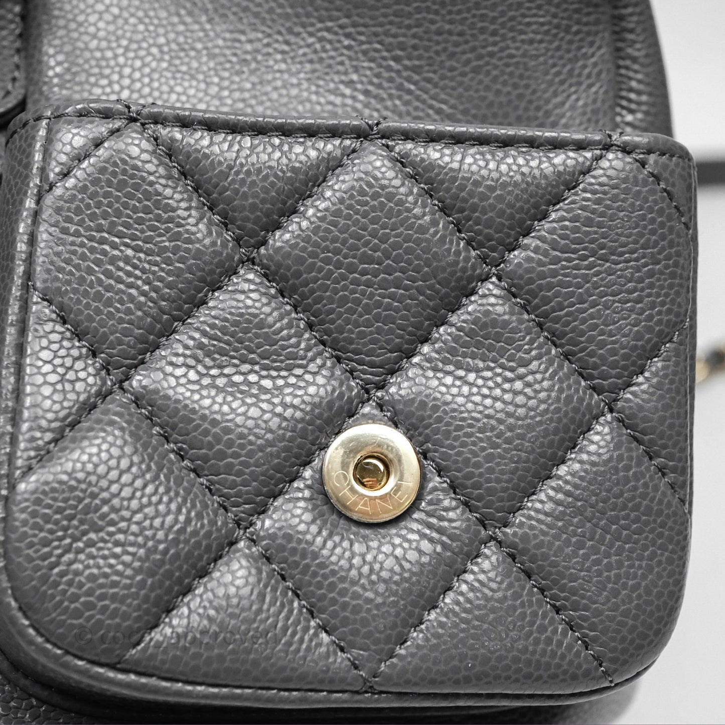 Chanel Duma Backpack Medium Grey Caviar Gold Hardware