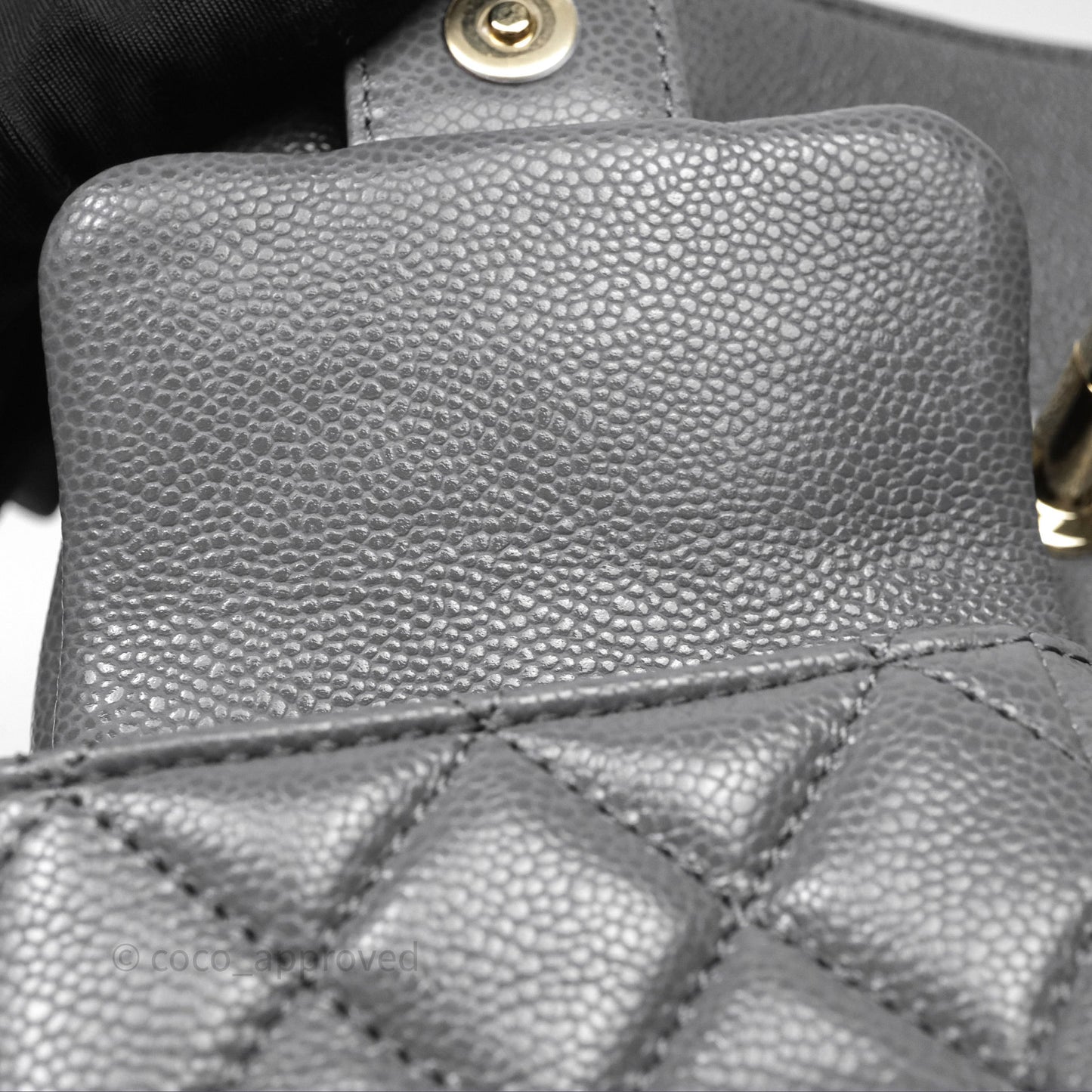 Chanel Duma Backpack Medium Grey Caviar Gold Hardware