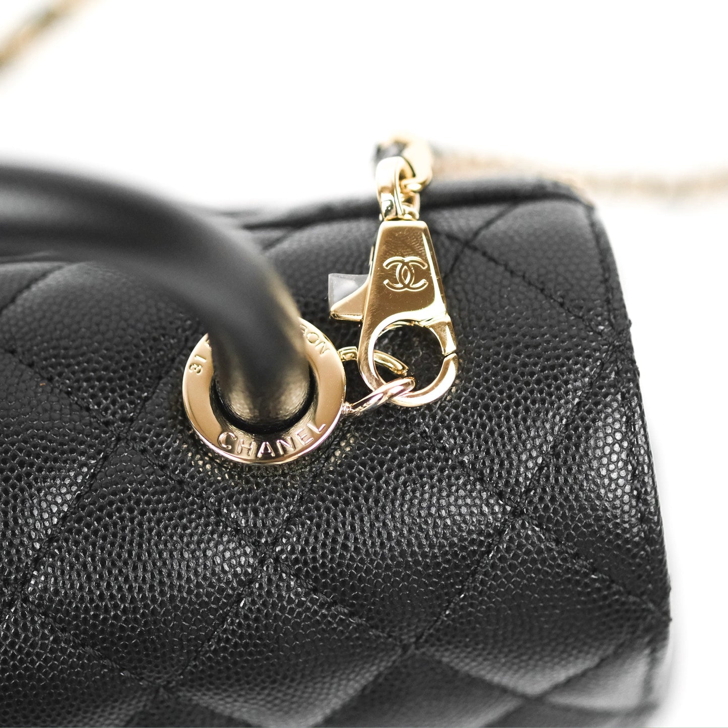 Chanel Small Coco Handle Black Caviar Gold Hardware