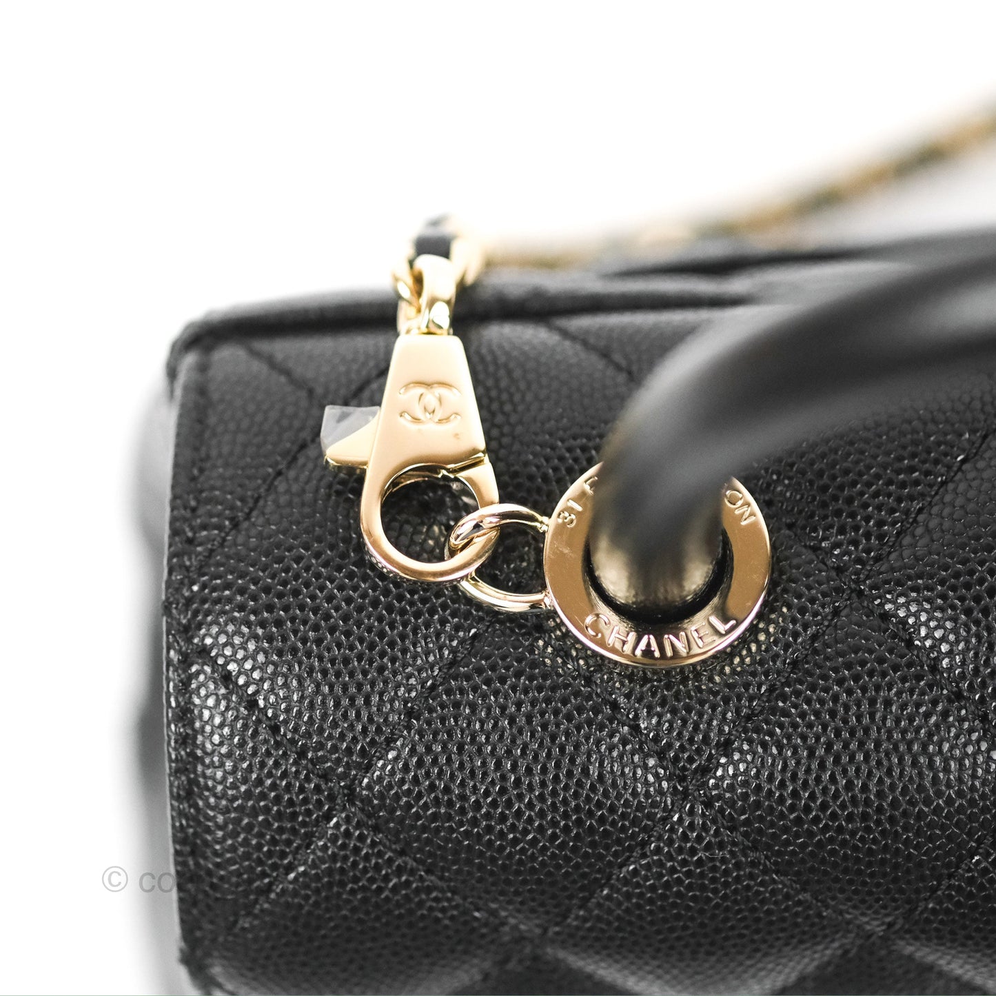 Chanel Small Coco Handle Black Caviar Gold Hardware