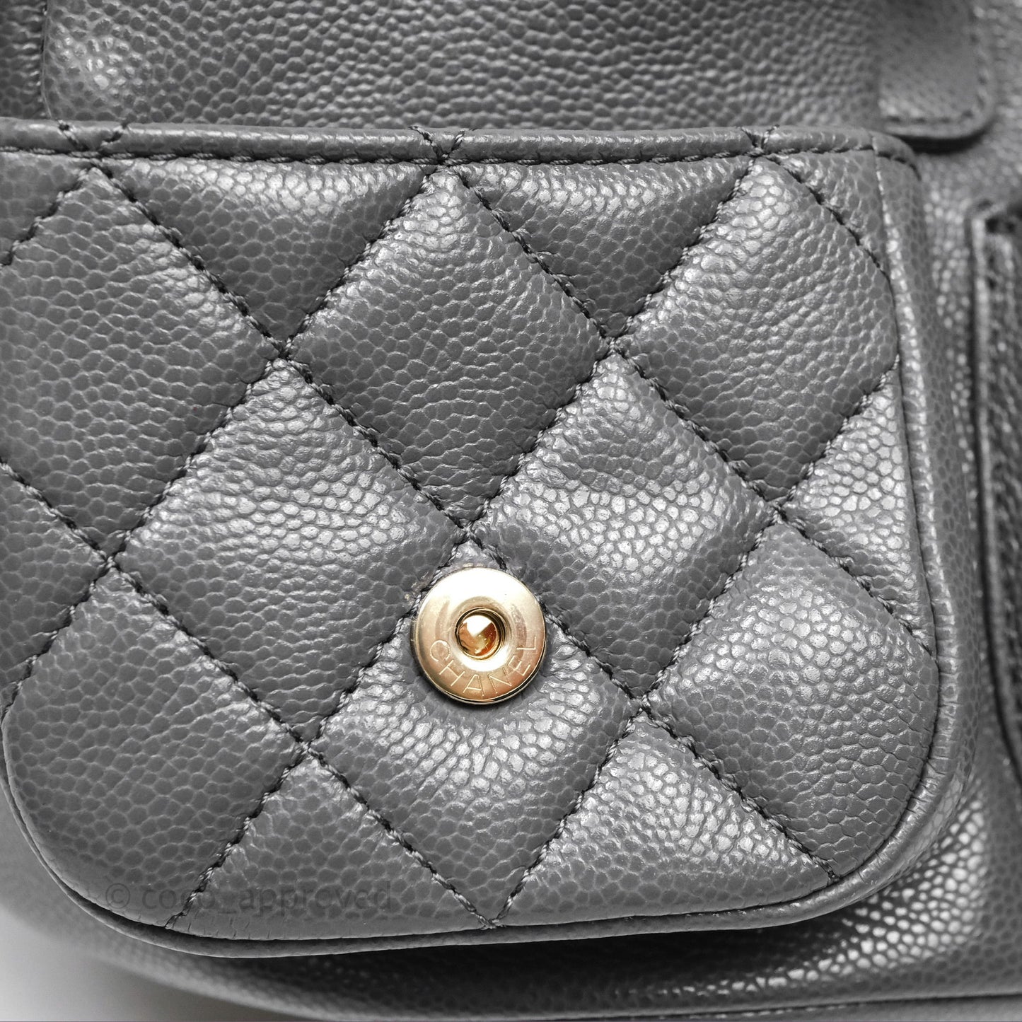 Chanel Duma Backpack Medium Grey Caviar Gold Hardware