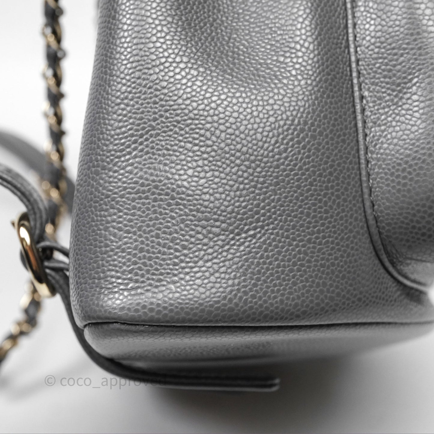 Chanel Duma Backpack Medium Grey Caviar Gold Hardware