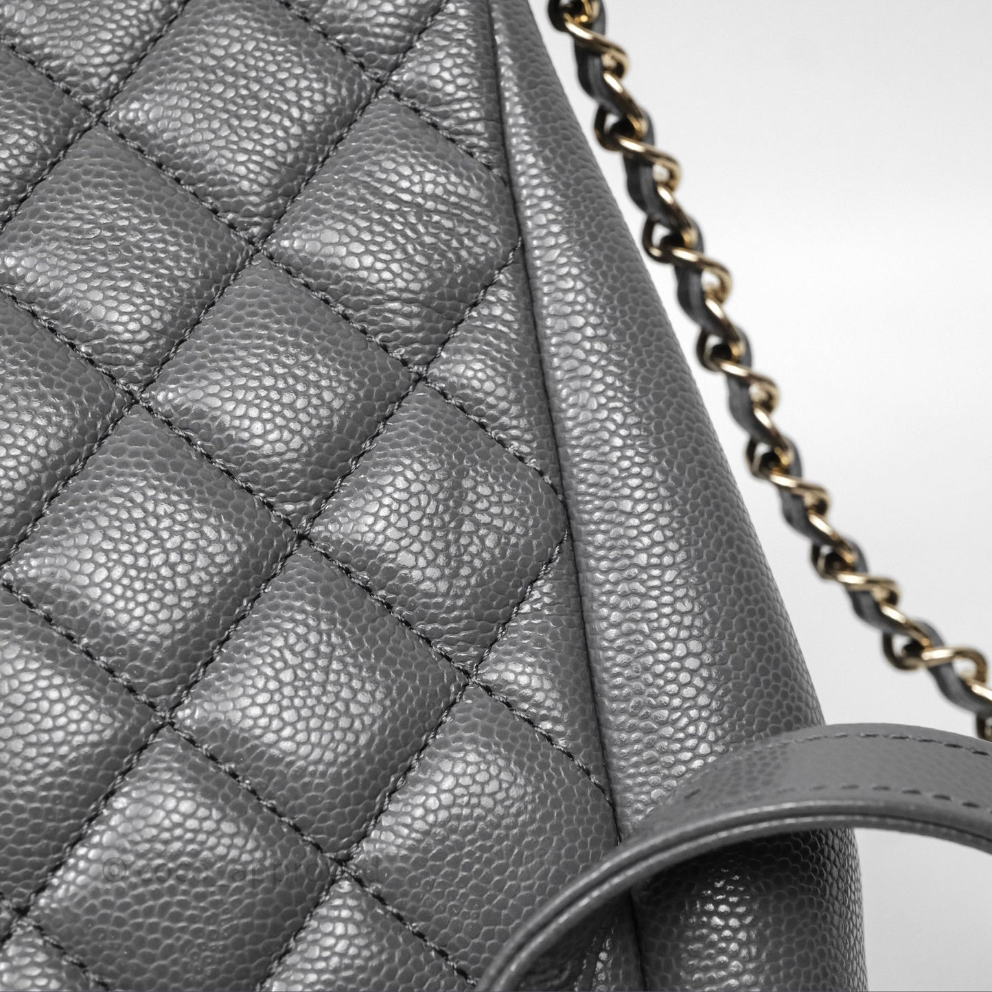 Chanel Duma Backpack Medium Grey Caviar Gold Hardware