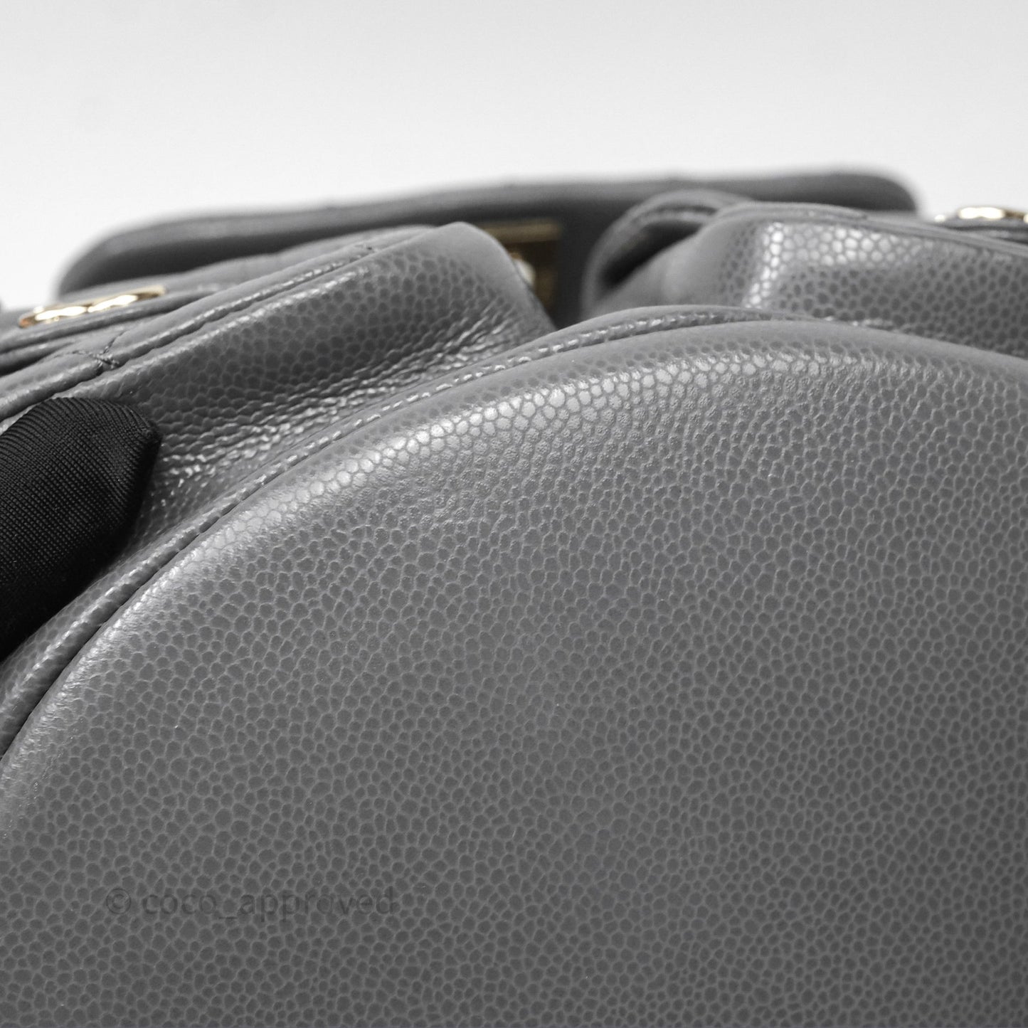 Chanel Duma Backpack Medium Grey Caviar Gold Hardware