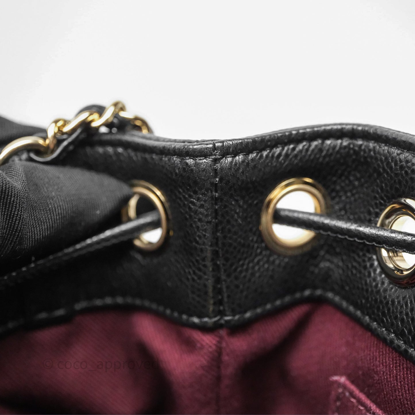 Chanel Caviar Quilted CC Pocket Bucket Bag Black Gold Hardware