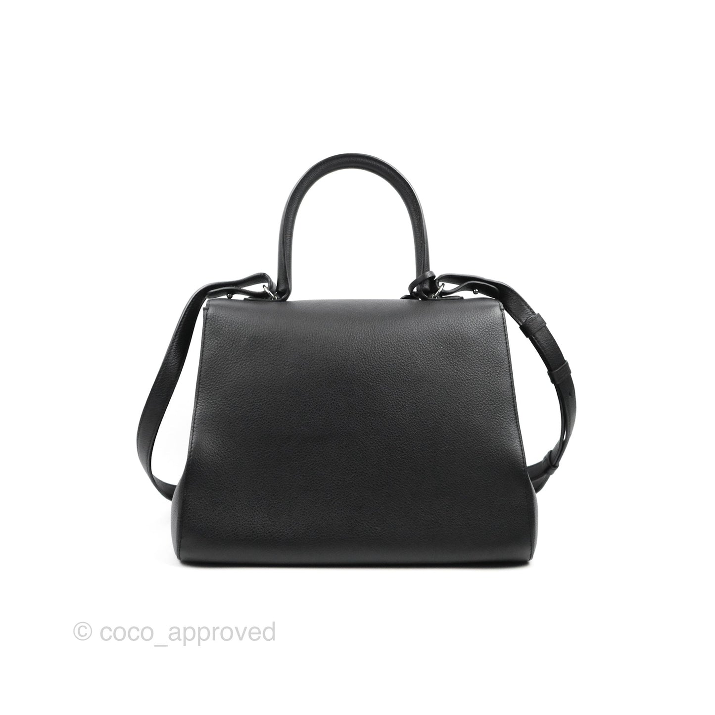 Delvaux Brillant MM Grained Calfskin Satchel Black