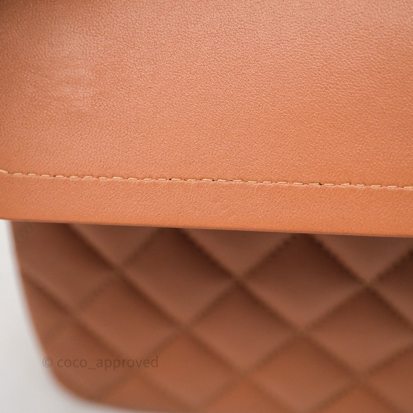Chanel Classic M/L Medium Flap Quilted Dark Beige Caramel Lambskin Gold Hardware