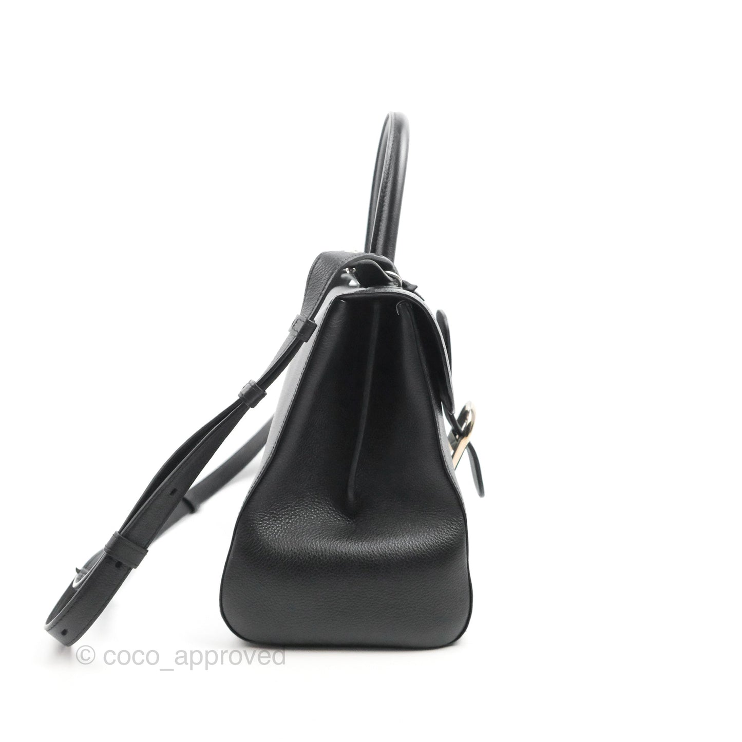 Delvaux Brillant MM Grained Calfskin Satchel Black