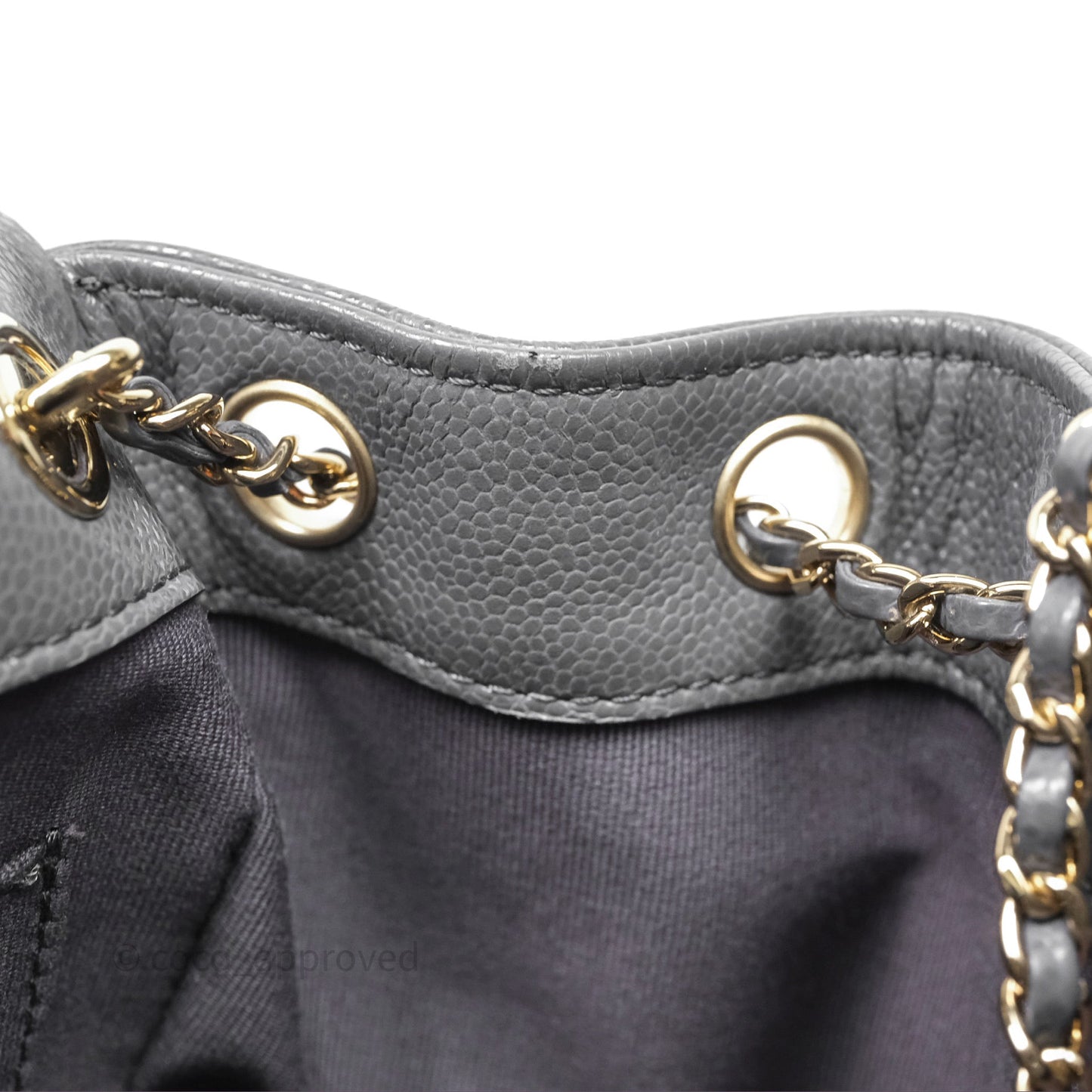 Chanel Duma Backpack Medium Grey Caviar Gold Hardware