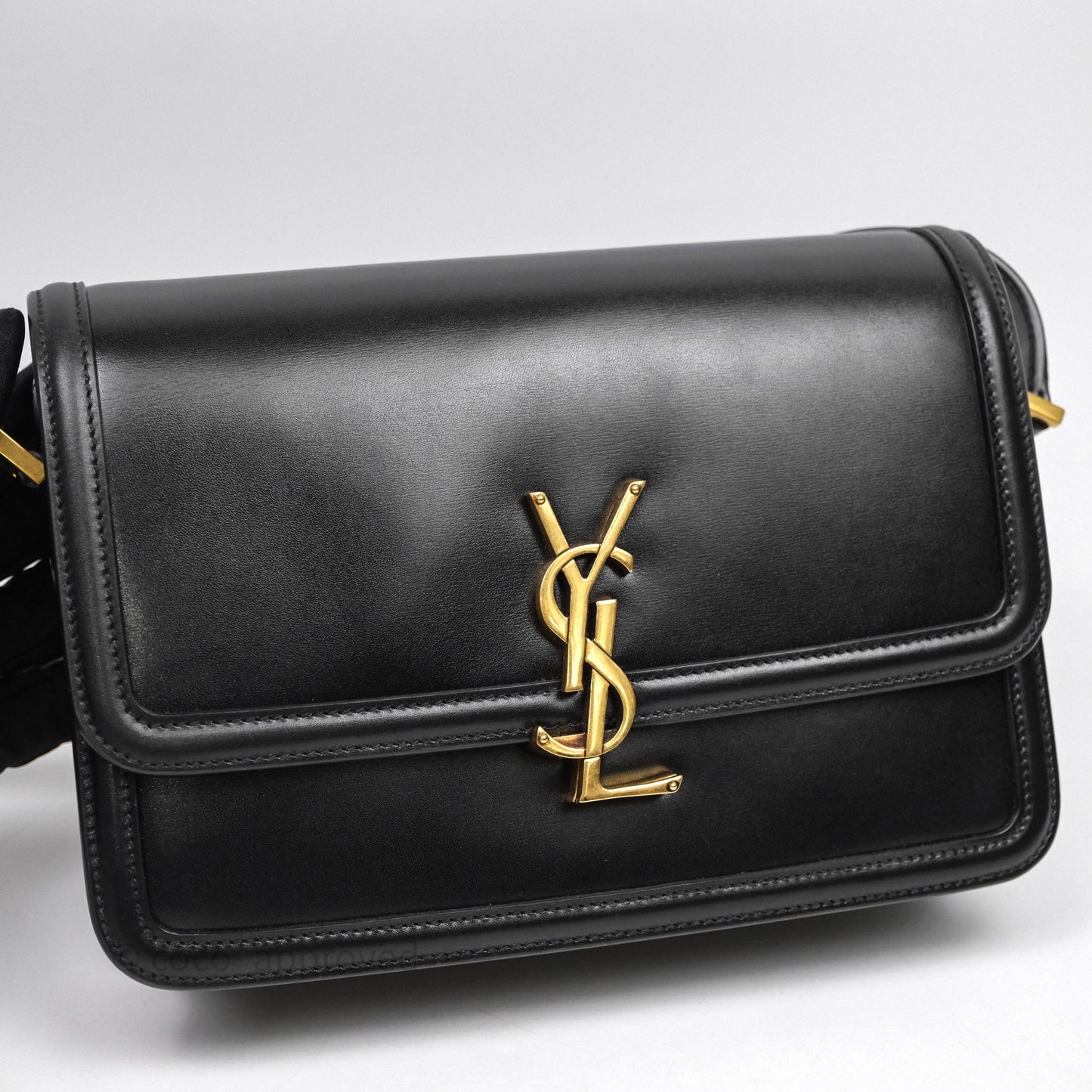 Saint Laurent Medium Black Solferino Bag Gold Hardware