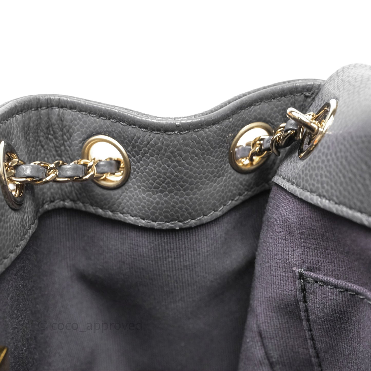 Chanel Duma Backpack Medium Grey Caviar Gold Hardware