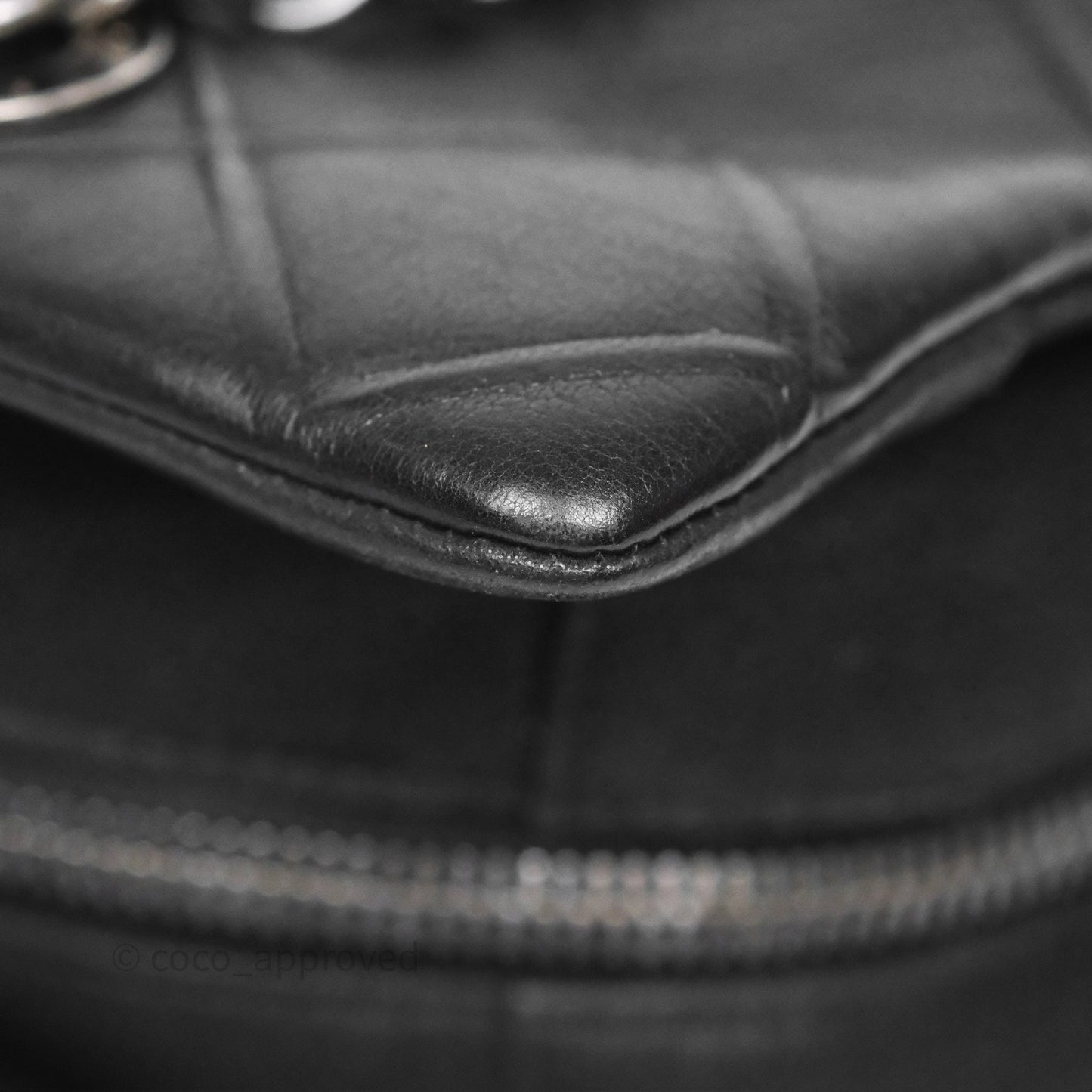 Chanel Small Chic Zip Shopping Tote Black Calfskin Ruthenium Hardware