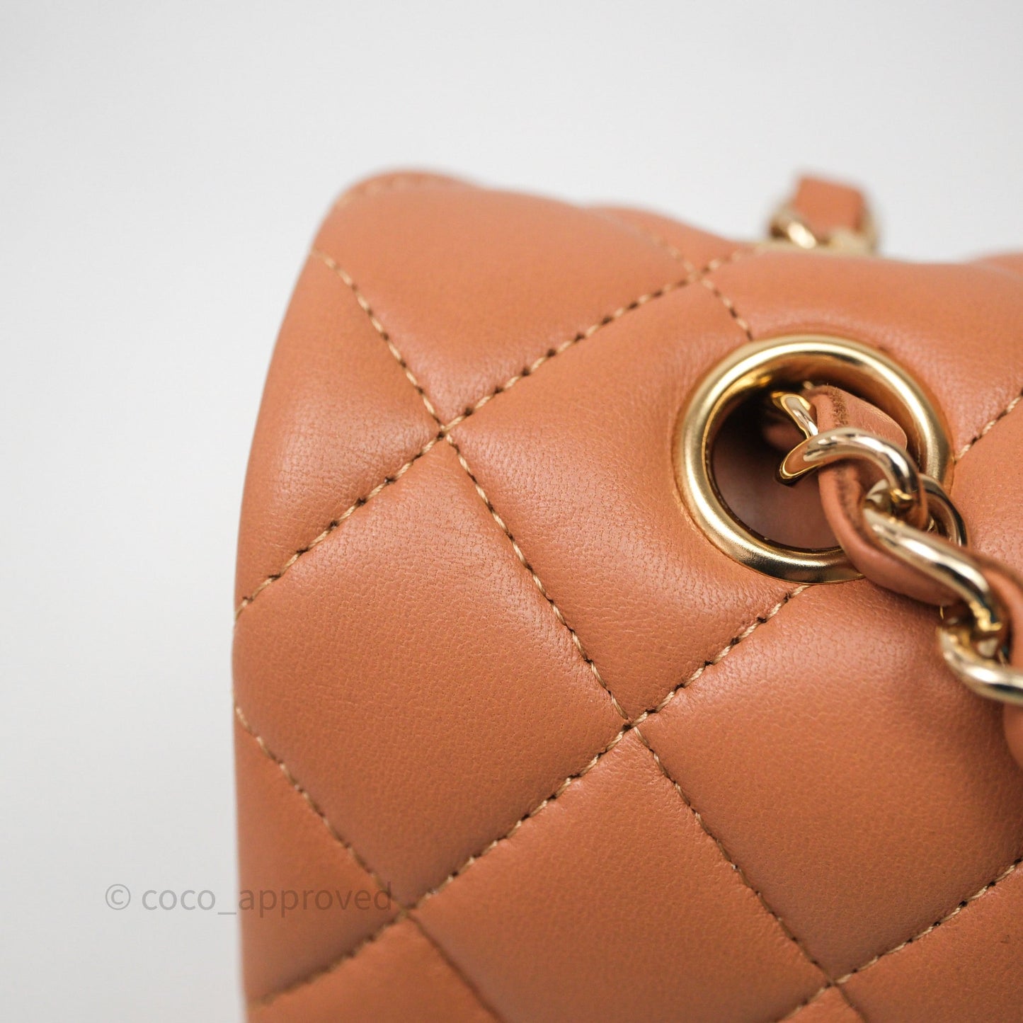 Chanel Classic M/L Medium Flap Quilted Dark Beige Caramel Lambskin Gold Hardware