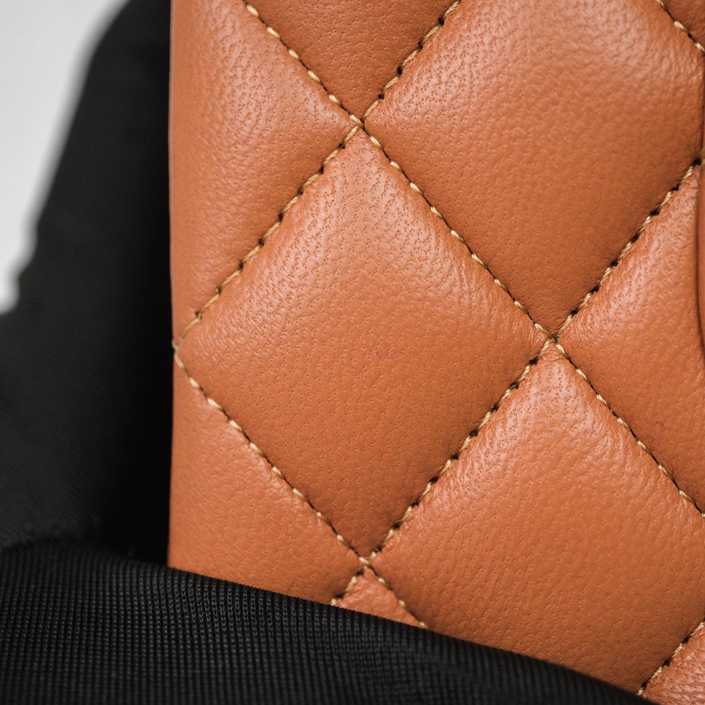 Chanel Classic M/L Medium Flap Quilted Dark Beige Caramel Lambskin Gold Hardware
