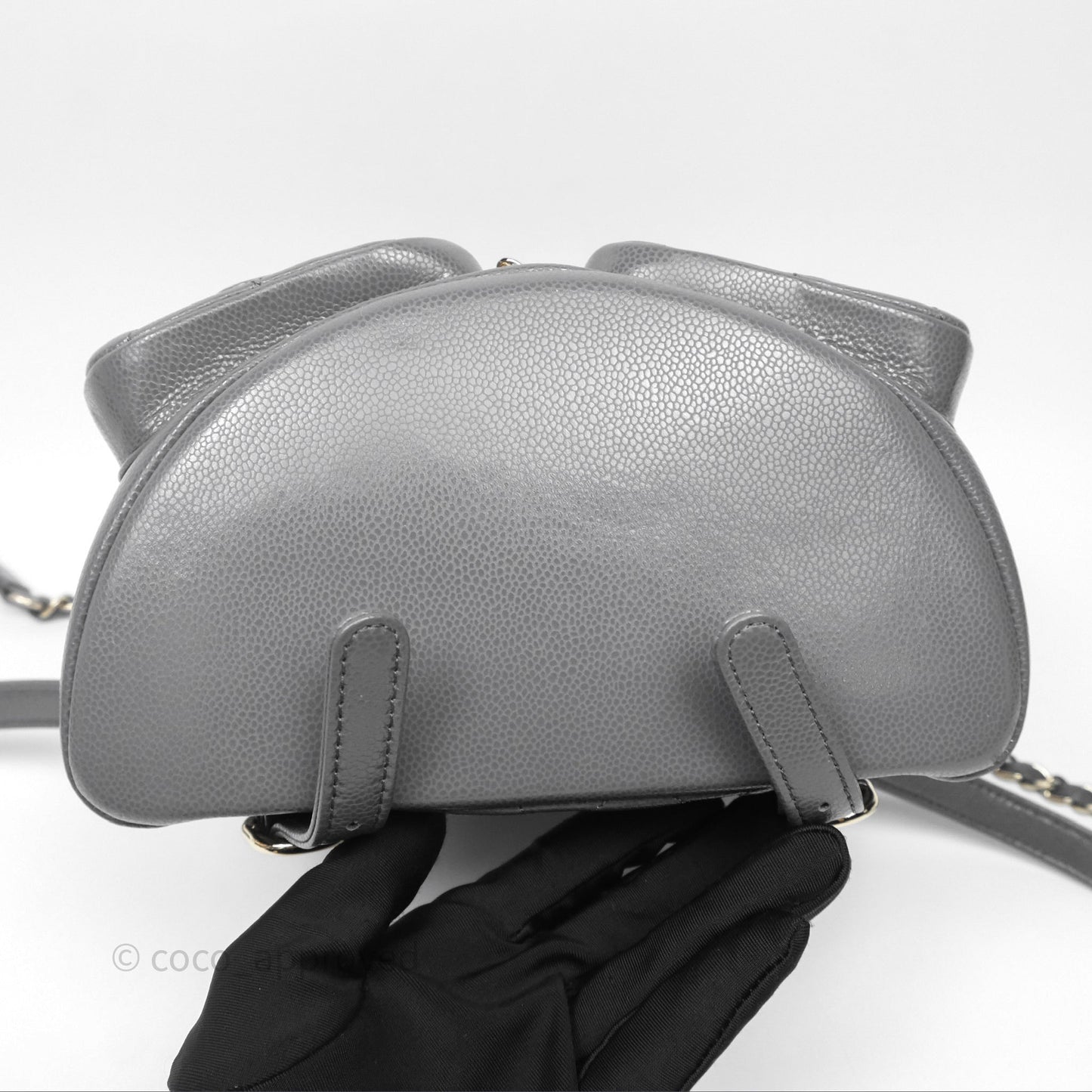 Chanel Duma Backpack Medium Grey Caviar Gold Hardware
