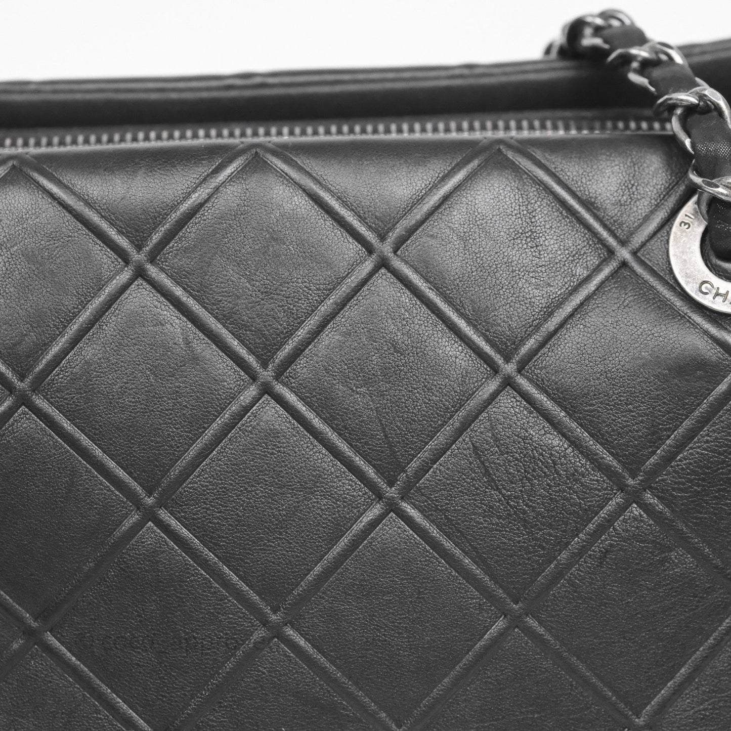 Chanel Small Chic Zip Shopping Tote Black Calfskin Ruthenium Hardware
