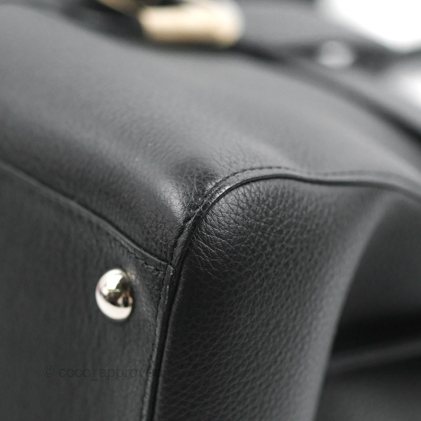 Delvaux Brillant MM Grained Calfskin Satchel Black
