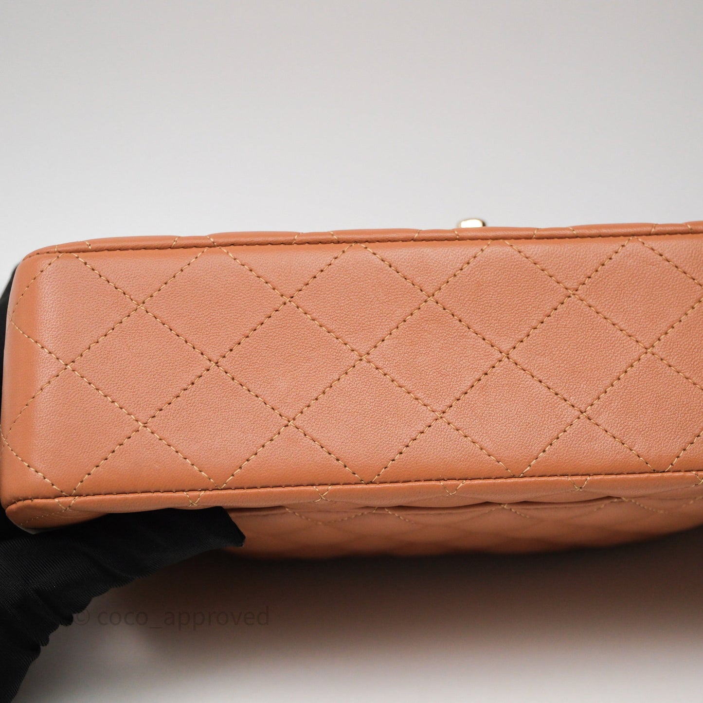 Chanel Classic M/L Medium Flap Quilted Dark Beige Caramel Lambskin Gold Hardware
