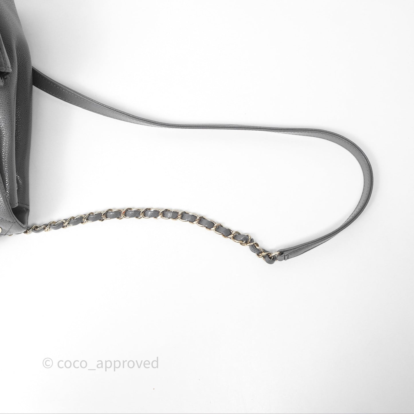 Chanel Duma Backpack Medium Grey Caviar Gold Hardware