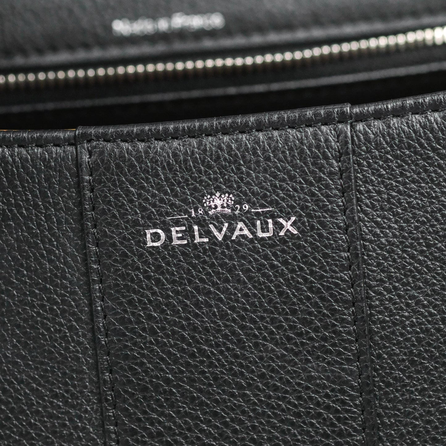 Delvaux Brillant MM Grained Calfskin Satchel Black