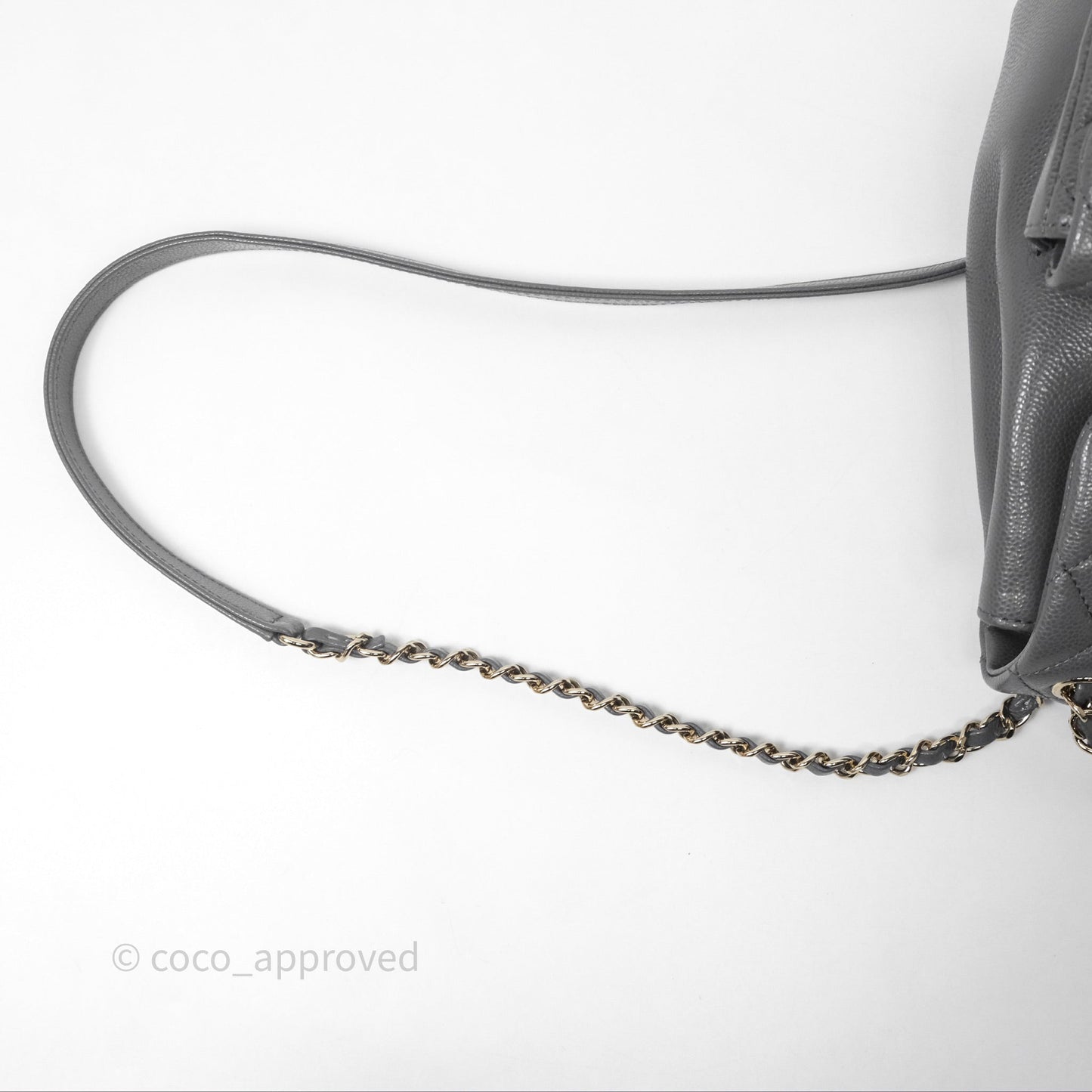 Chanel Duma Backpack Medium Grey Caviar Gold Hardware