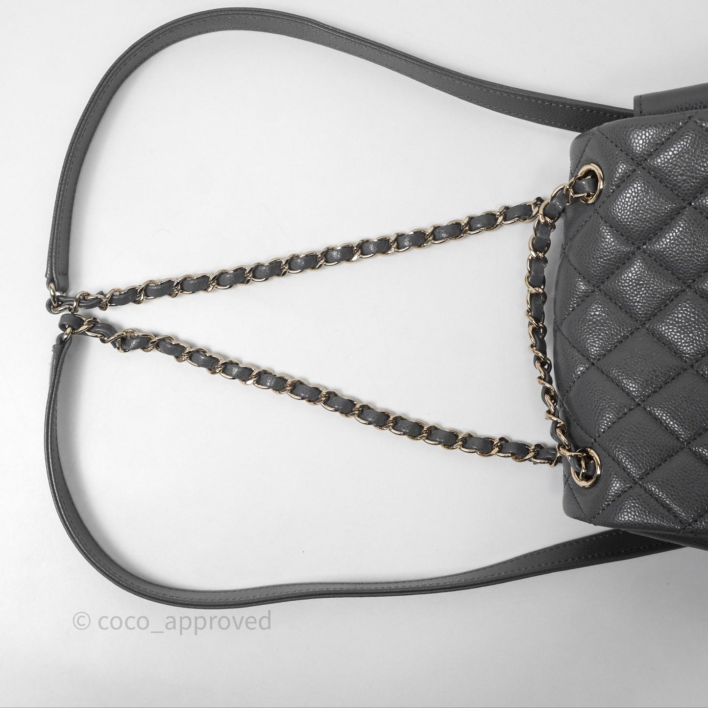 Chanel Duma Backpack Medium Grey Caviar Gold Hardware