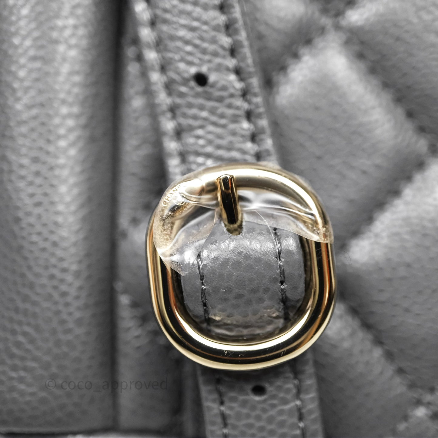 Chanel Duma Backpack Medium Grey Caviar Gold Hardware