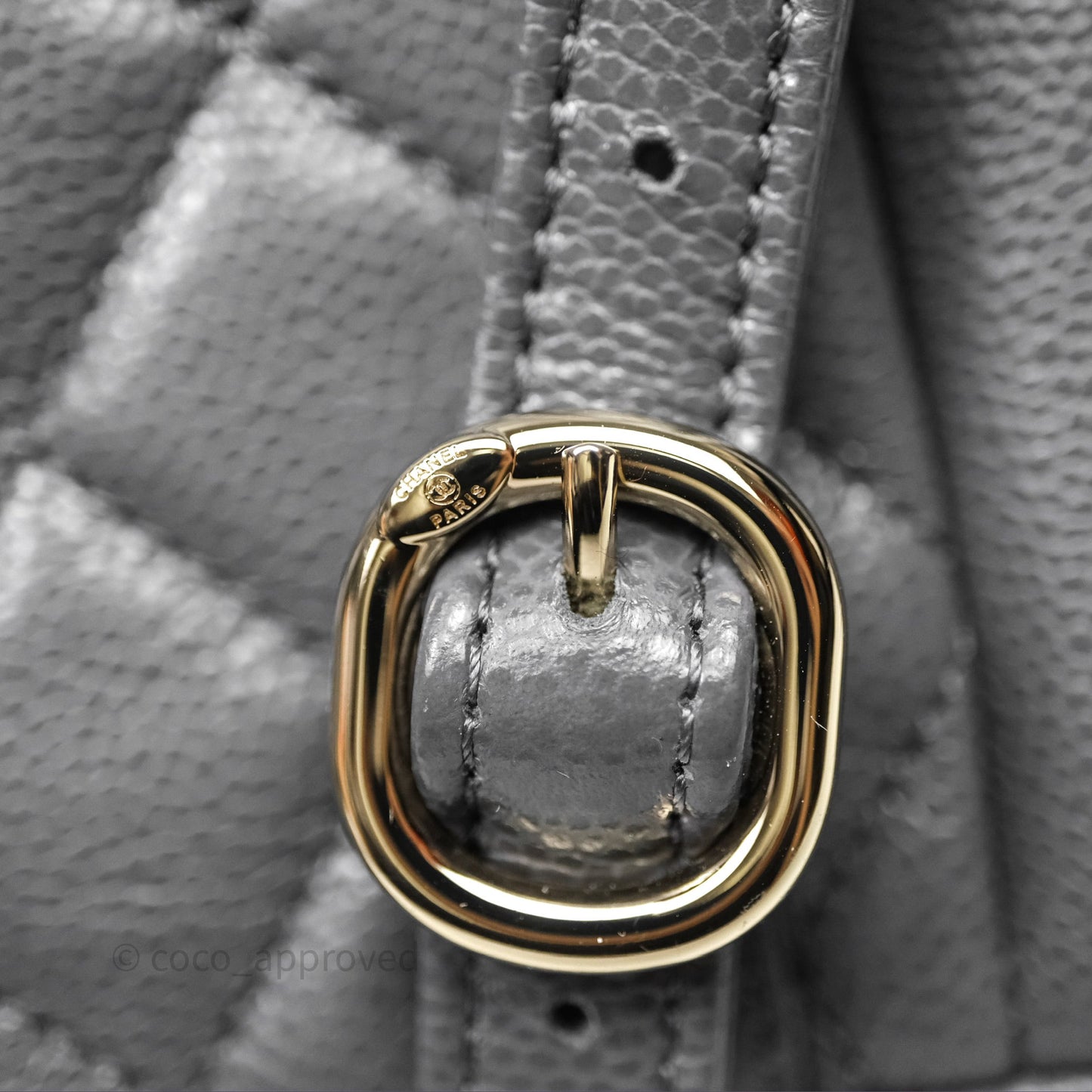 Chanel Duma Backpack Medium Grey Caviar Gold Hardware