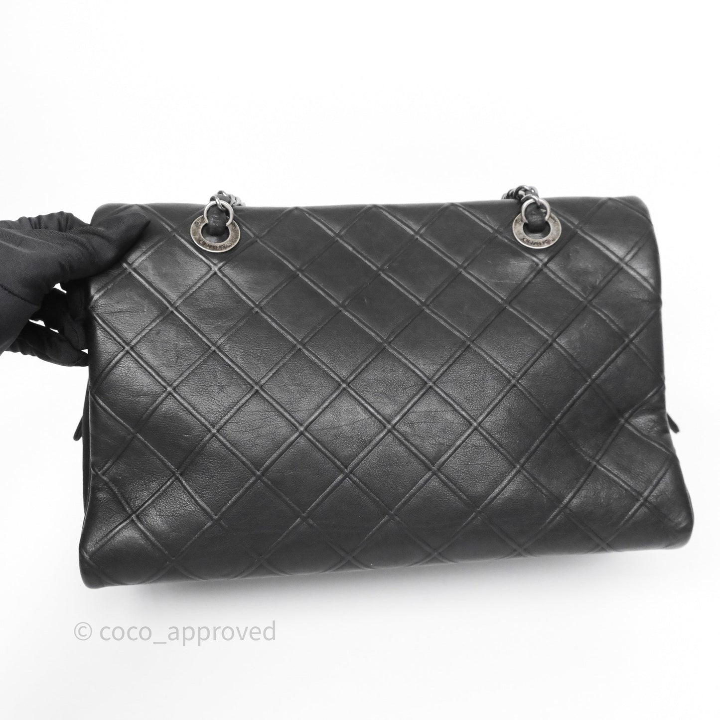 Chanel Small Chic Zip Shopping Tote Black Calfskin Ruthenium Hardware