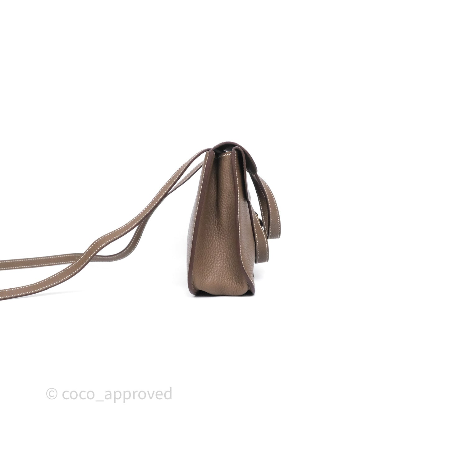 Hermès Halzan 25 Etoupe 18 Clemence Gold Hardware
