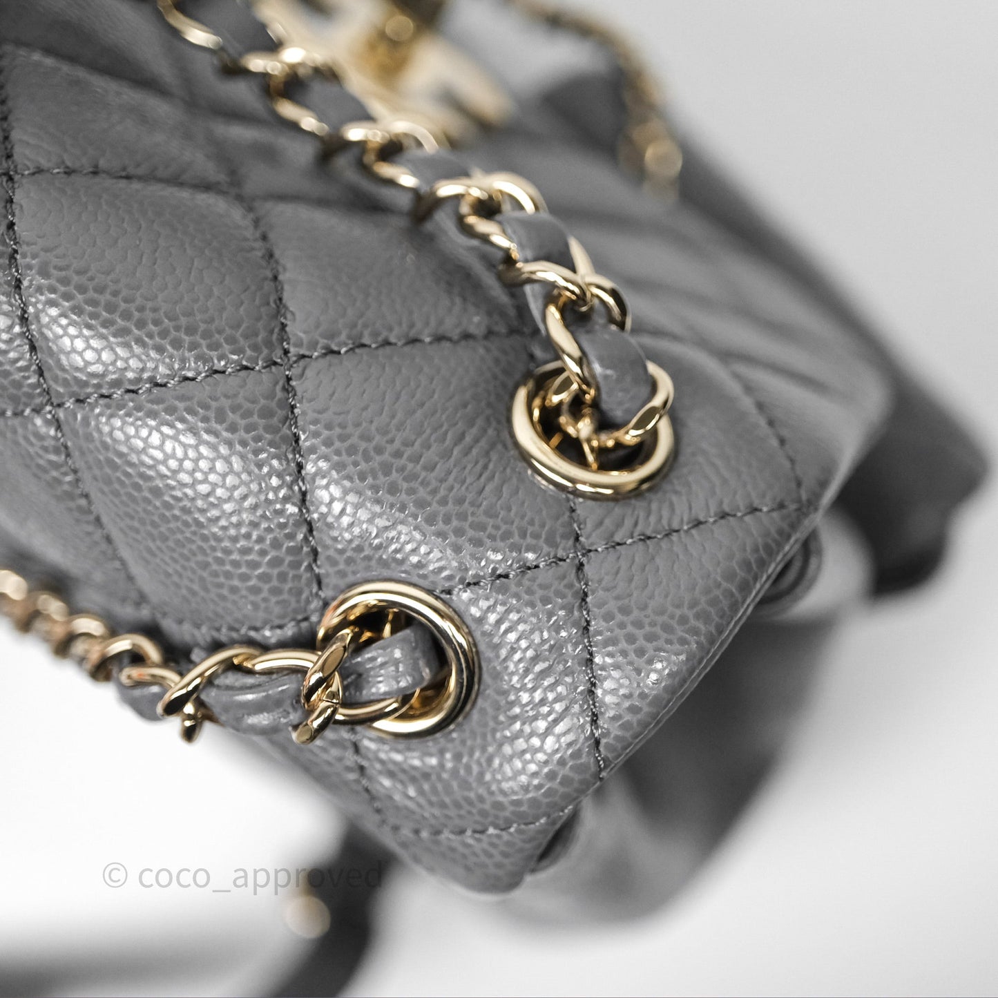 Chanel Duma Backpack Medium Grey Caviar Gold Hardware
