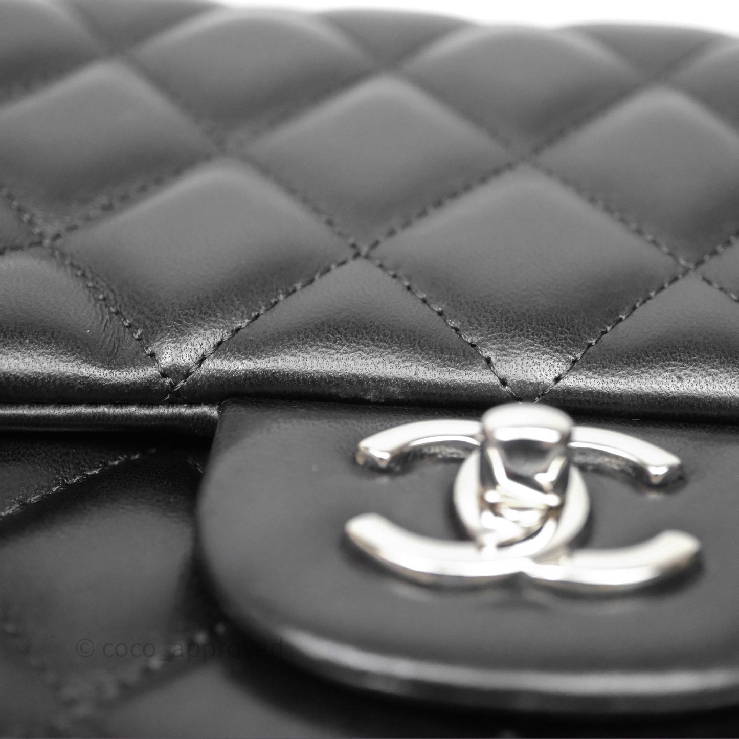 Chanel Jumbo Double Flap Black Lambskin Silver Hardware⁣⁣