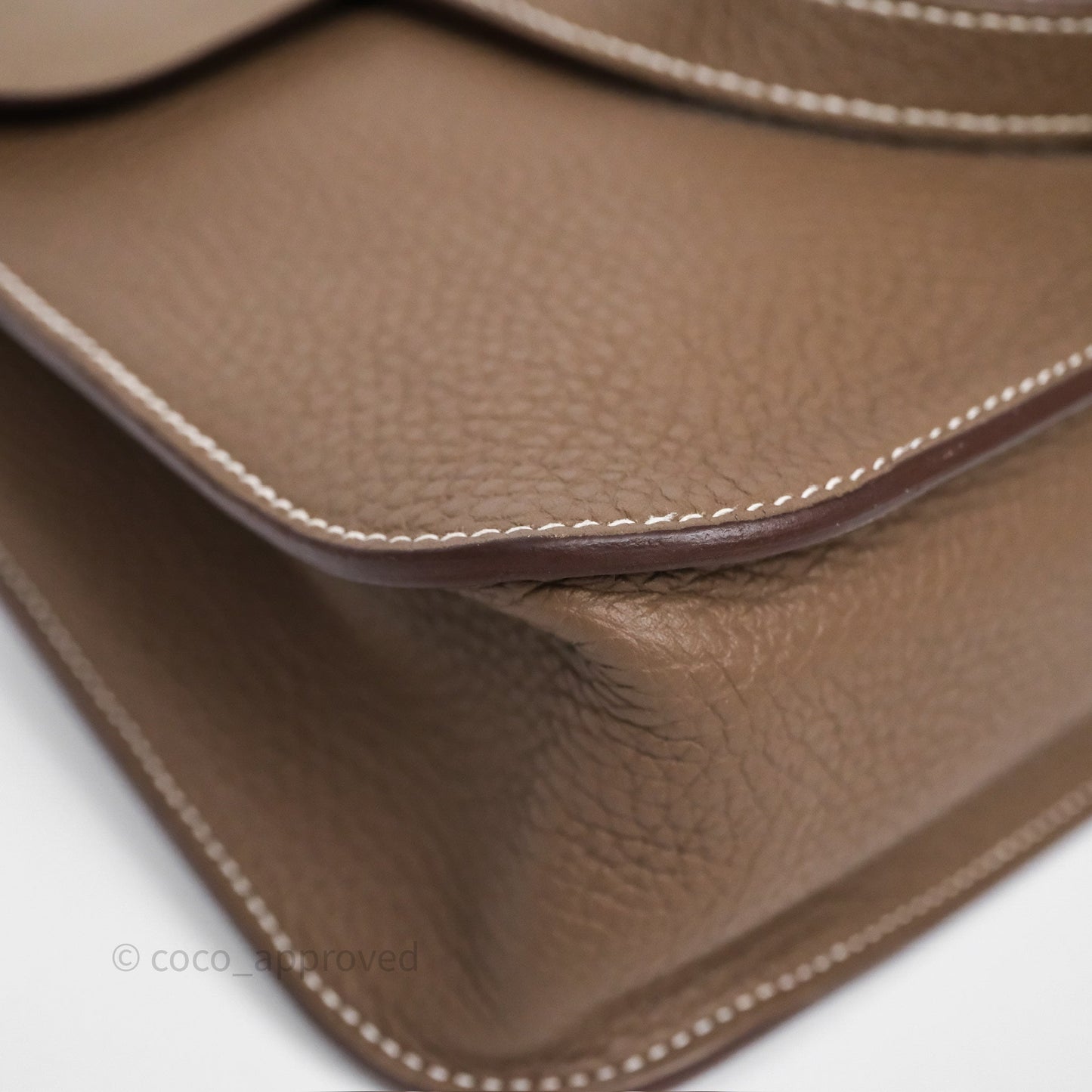 Hermès Halzan 25 Etoupe 18 Clemence Gold Hardware