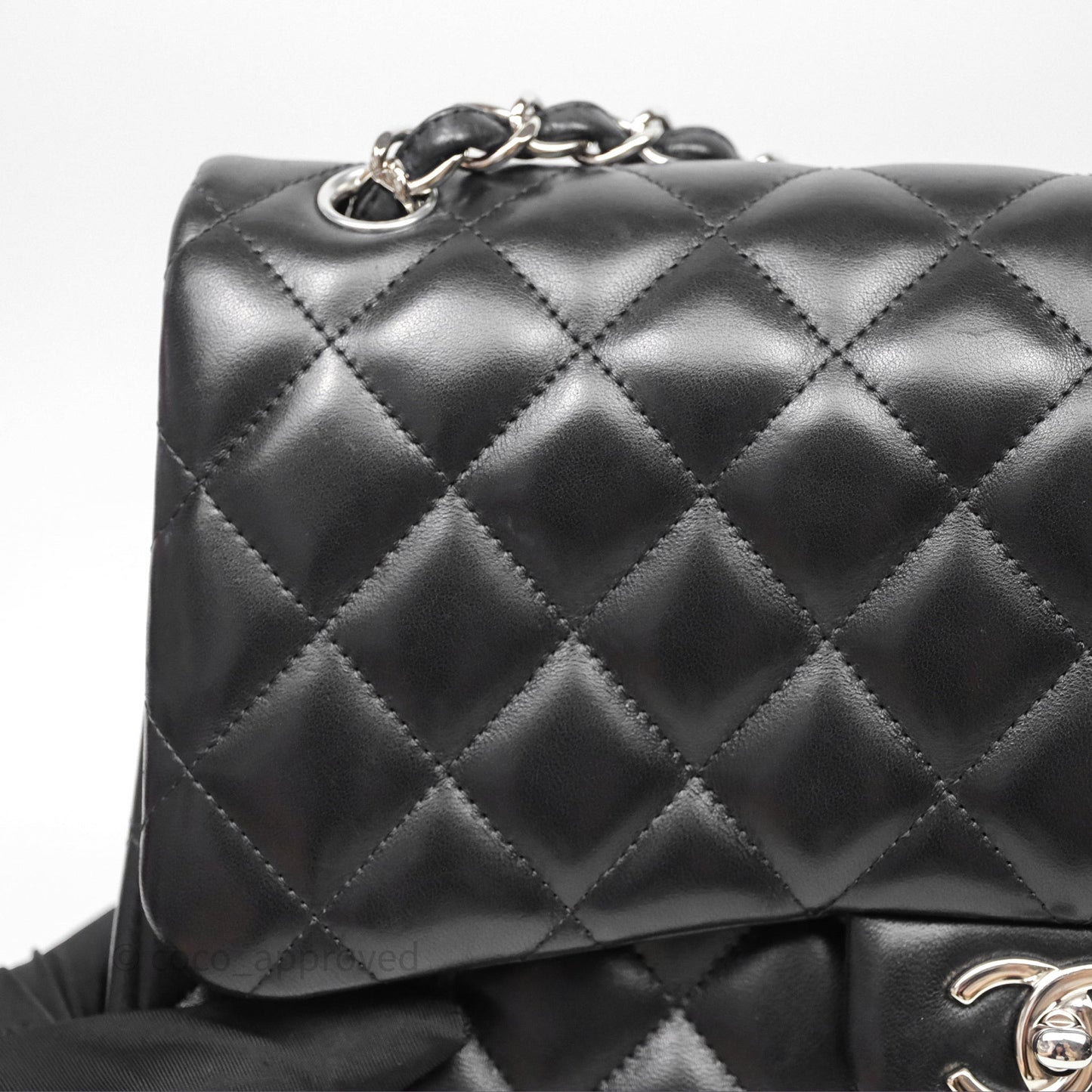 Chanel Jumbo Double Flap Black Lambskin Silver Hardware⁣⁣