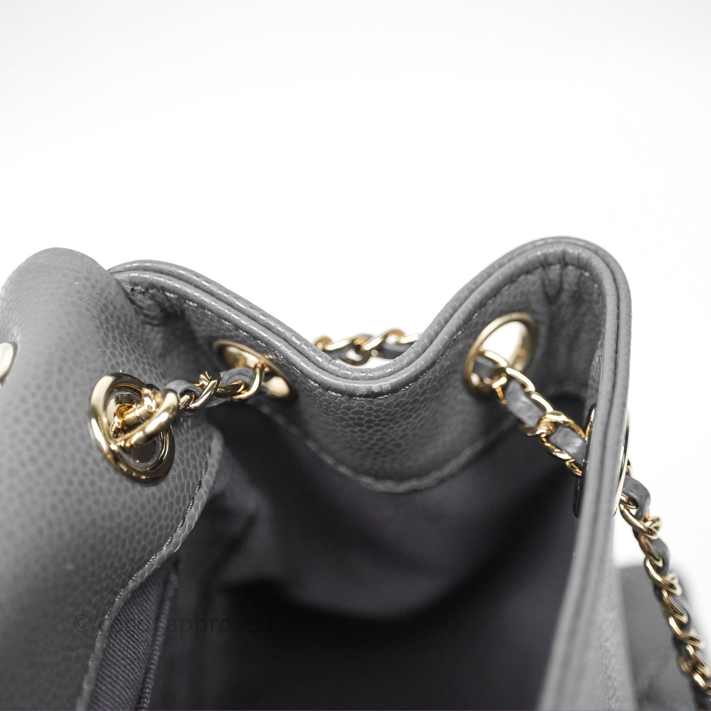 Chanel Duma Backpack Medium Grey Caviar Gold Hardware