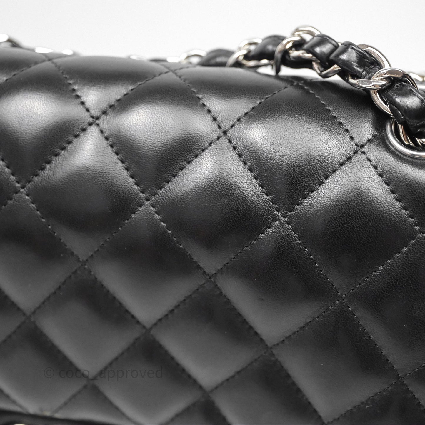 Chanel Jumbo Double Flap Black Lambskin Silver Hardware⁣⁣