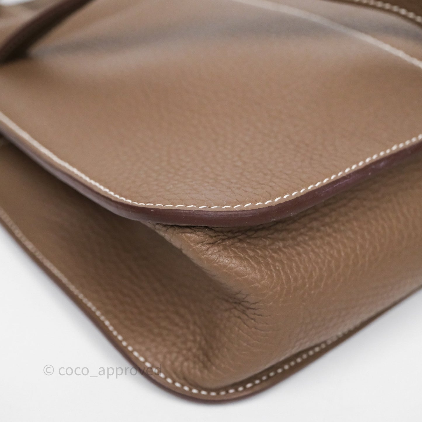 Hermès Halzan 25 Etoupe 18 Clemence Gold Hardware