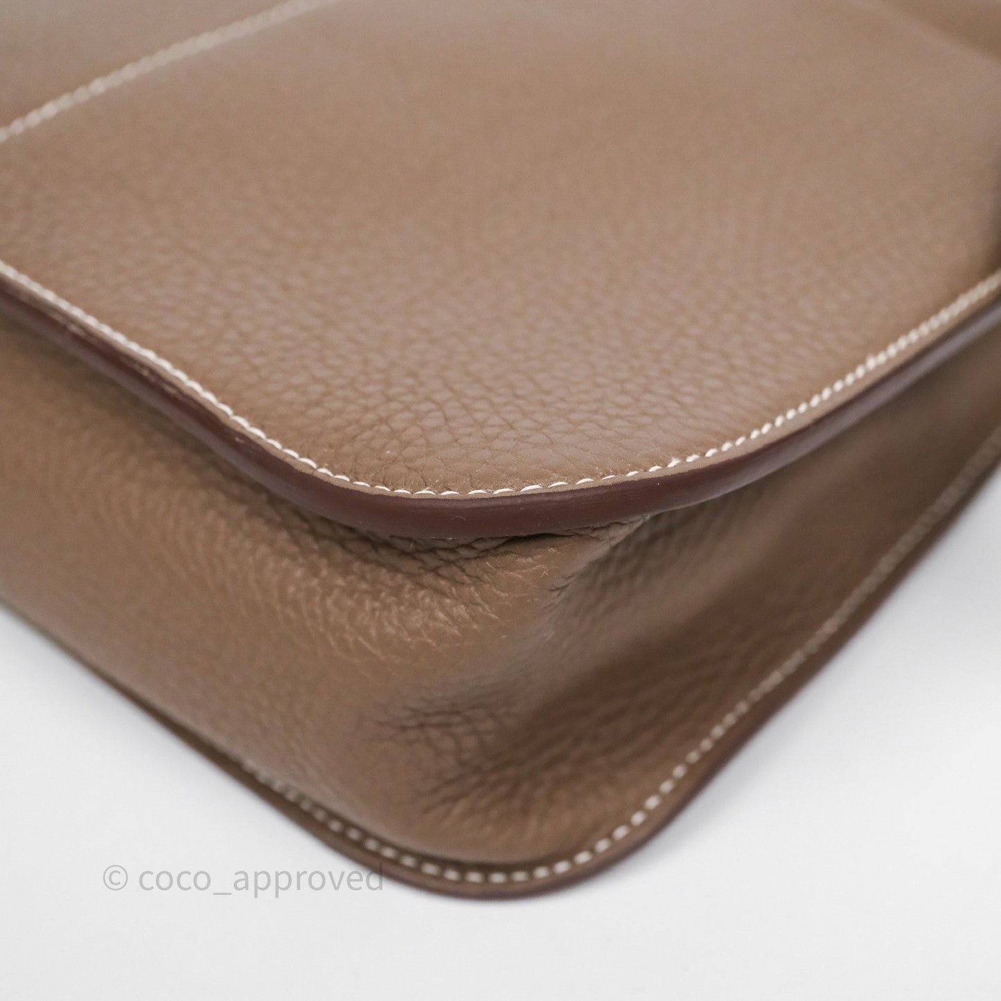 Hermès Halzan 25 Etoupe 18 Clemence Gold Hardware