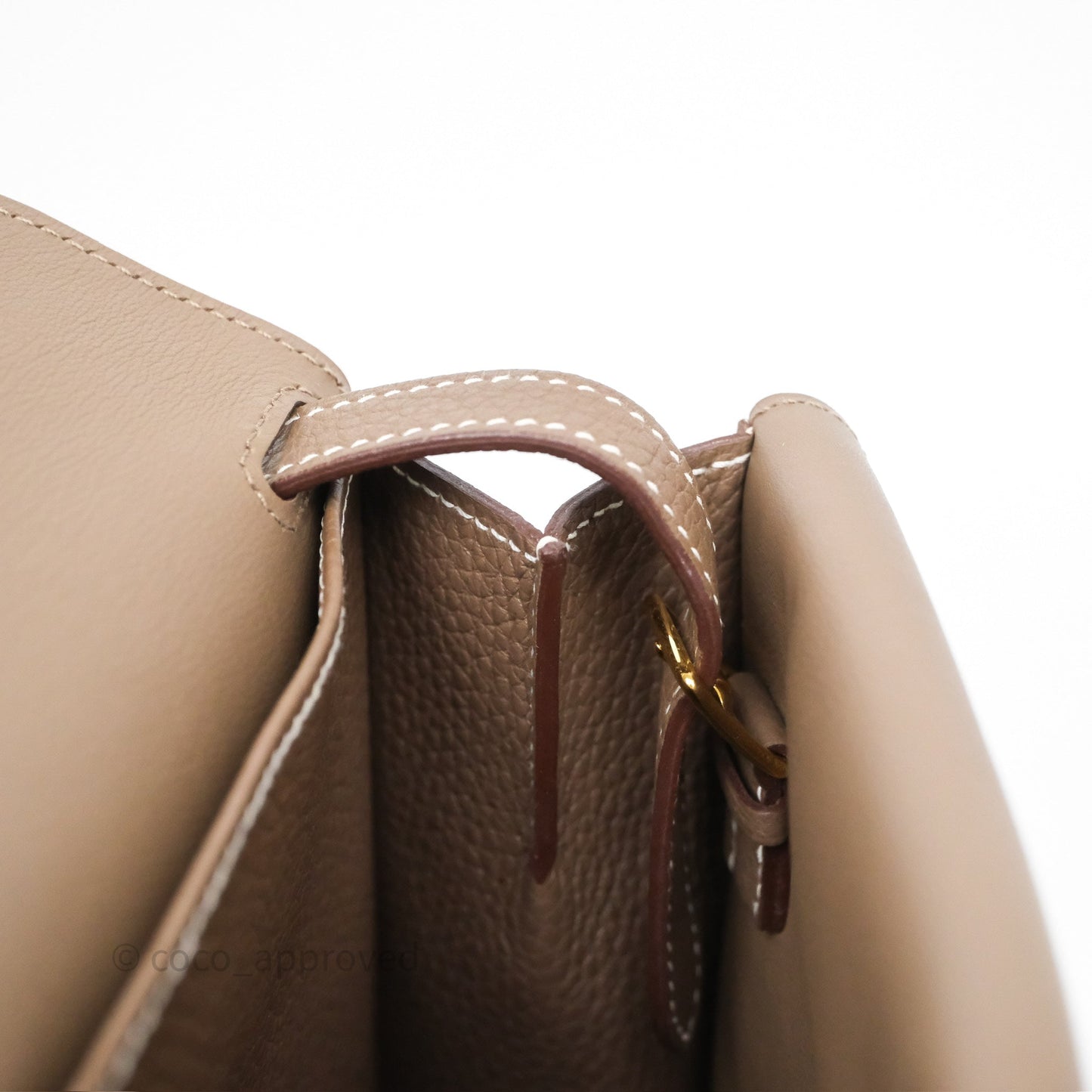 Hermès Halzan 25 Etoupe 18 Clemence Gold Hardware