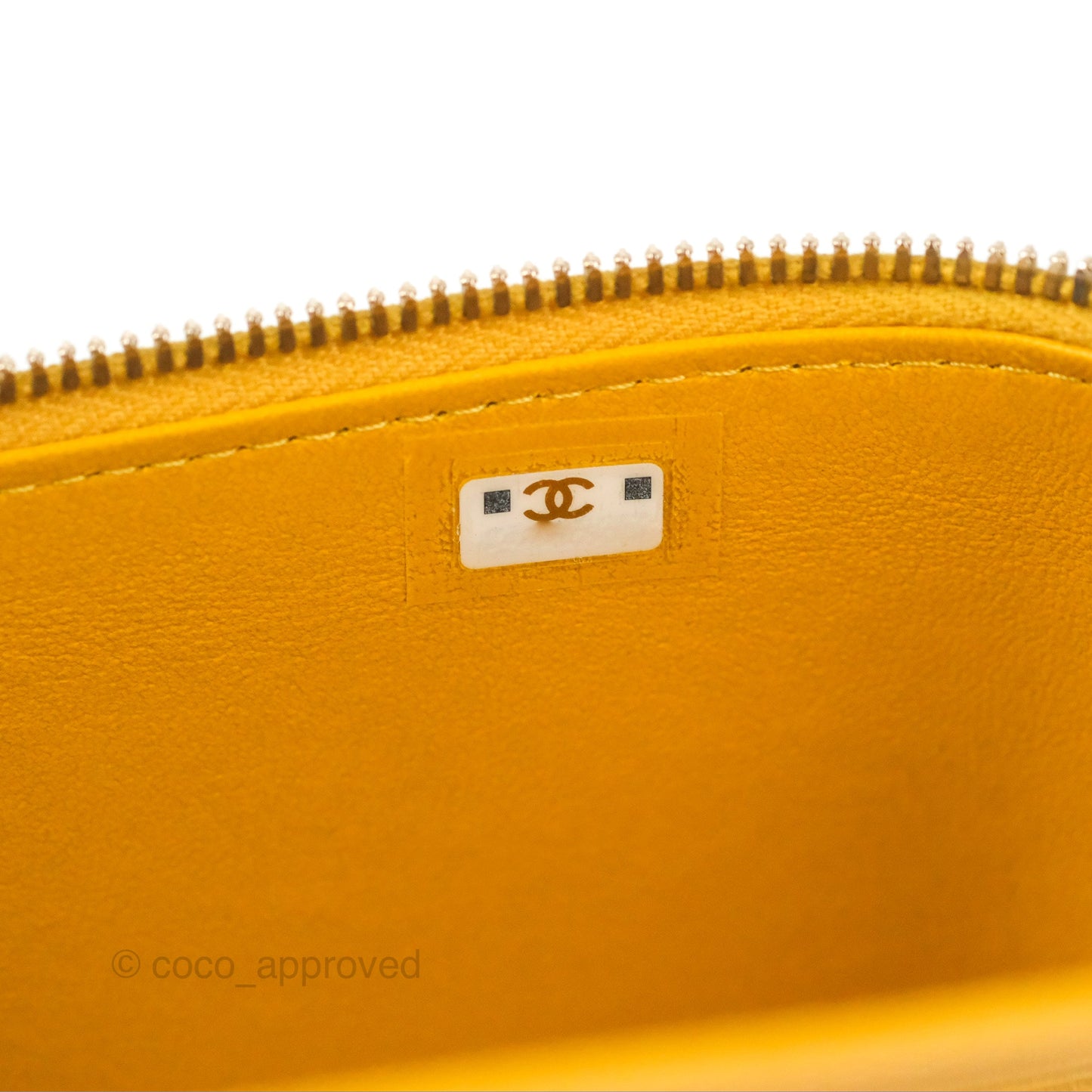 Chanel Vanity Rectangular Top Handle Yellow Lambskin Gold Hardware
