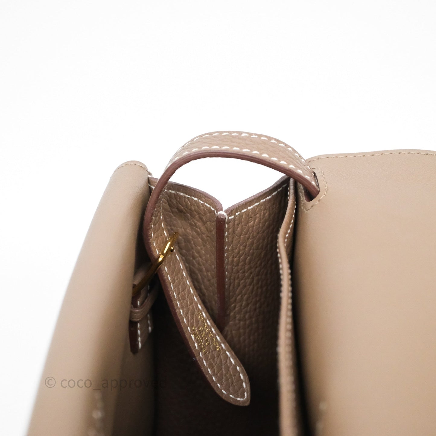 Hermès Halzan 25 Etoupe 18 Clemence Gold Hardware