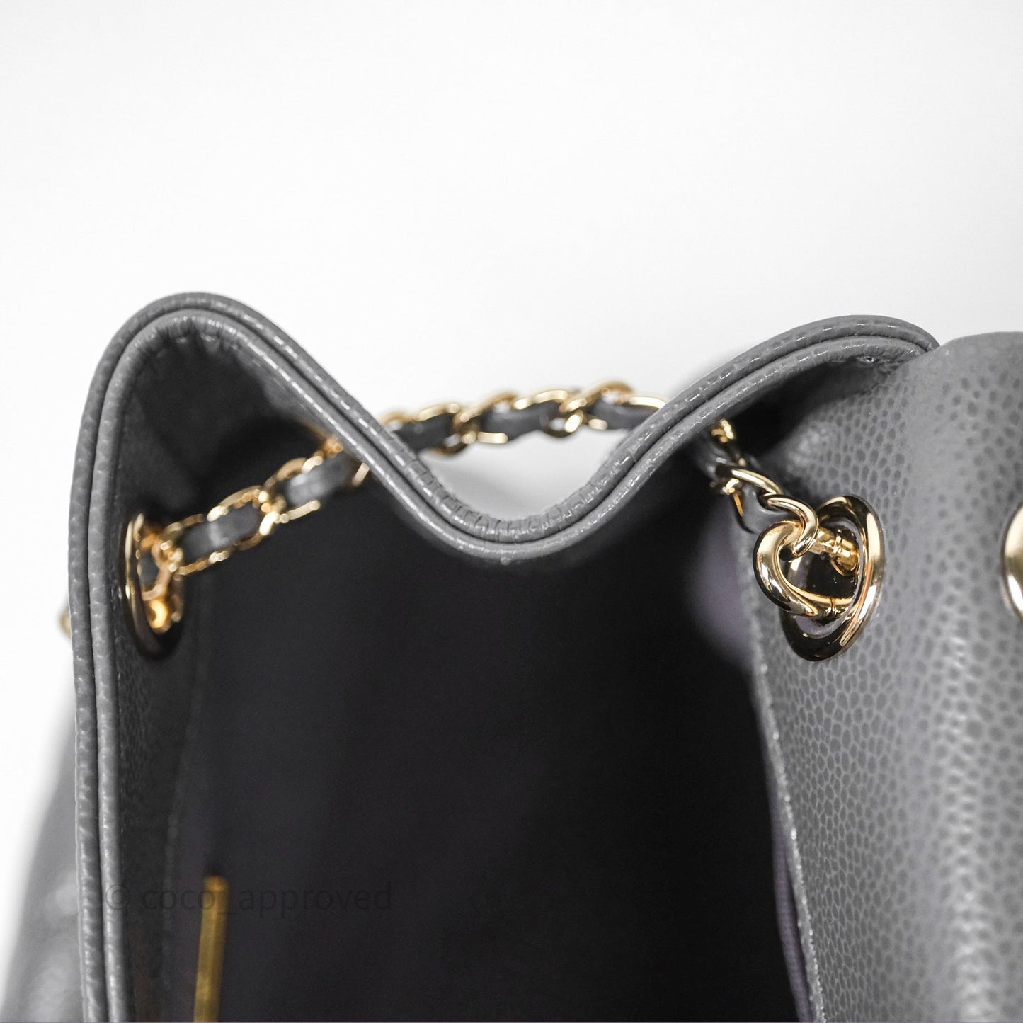 Chanel Duma Backpack Medium Grey Caviar Gold Hardware