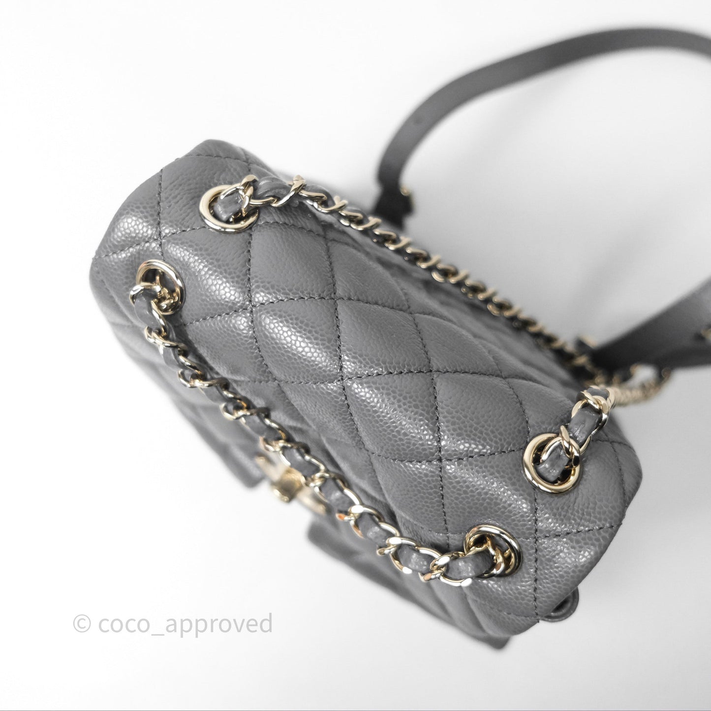 Chanel Duma Backpack Medium Grey Caviar Gold Hardware
