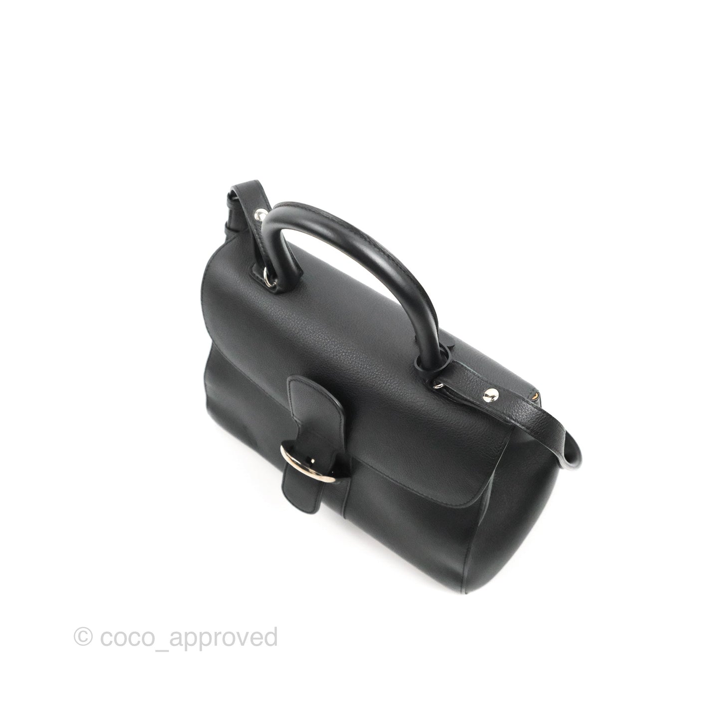 Delvaux Brillant MM Grained Calfskin Satchel Black