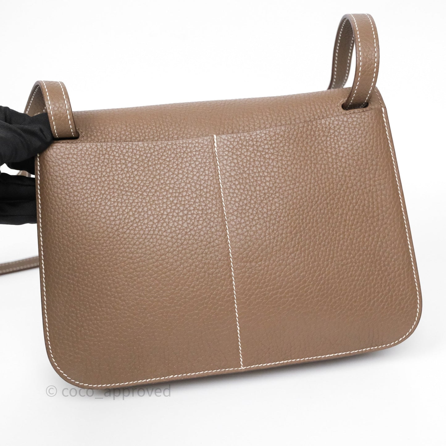 Hermès Halzan 25 Etoupe 18 Clemence Gold Hardware