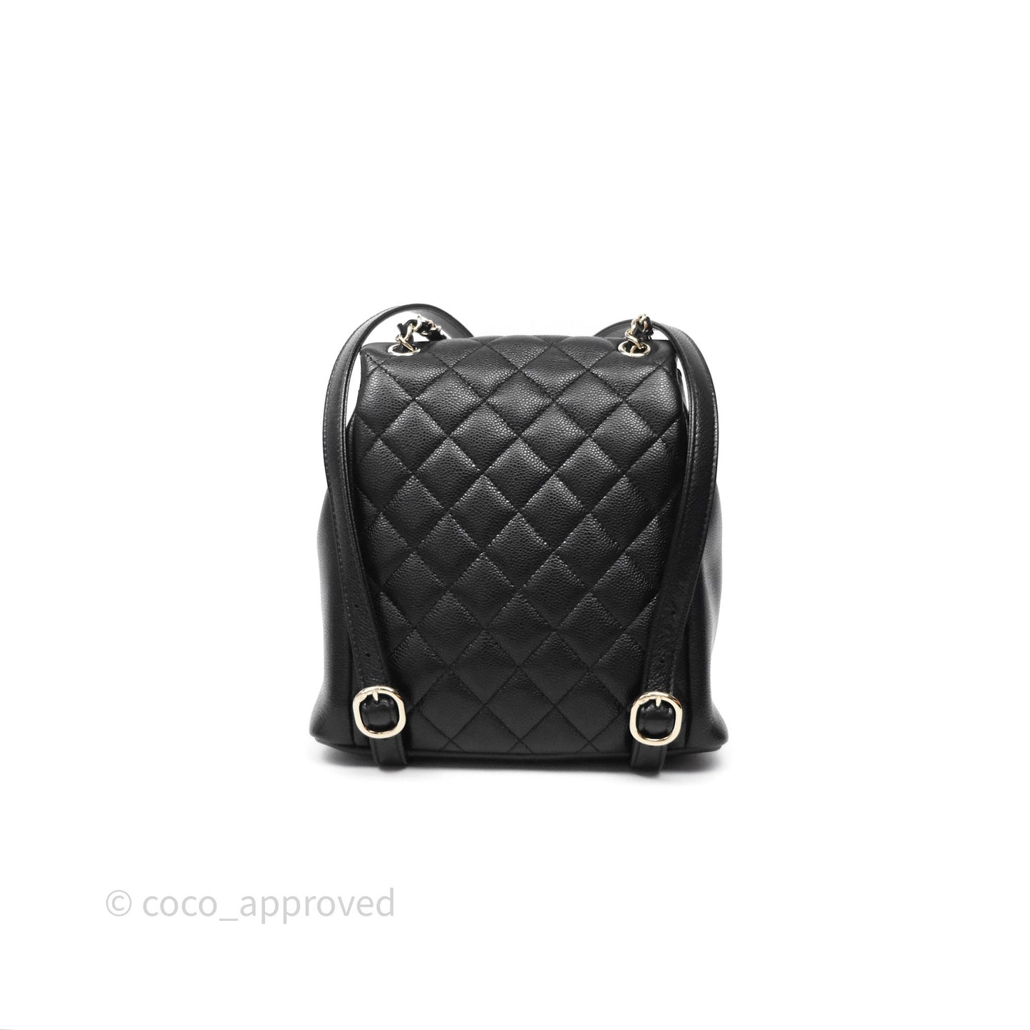 Chanel Duma Backpack Medium Black Caviar Gold Hardware