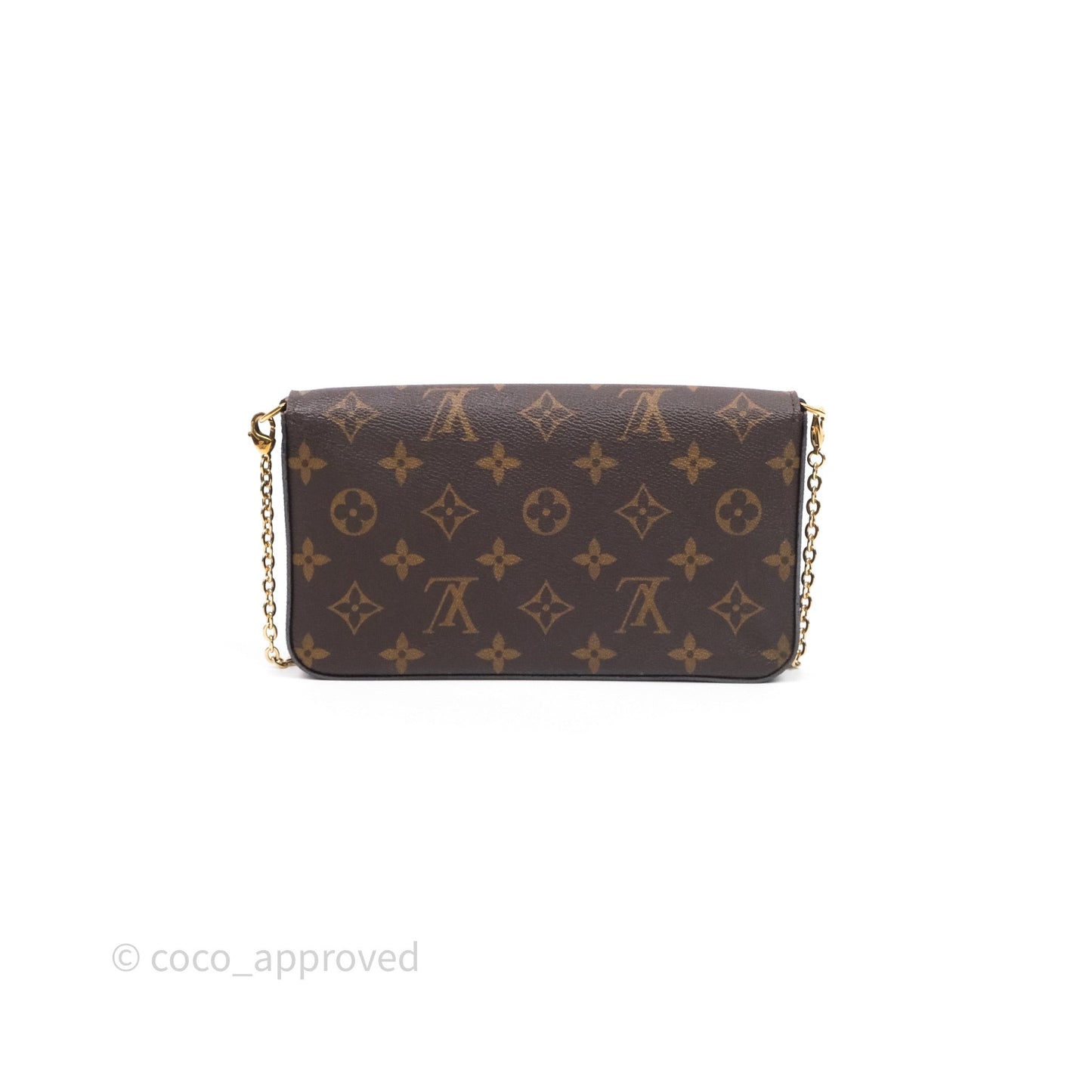 Louis Vuitton Félicie Pochette Clutch Monogram Canvas Gold Hardware