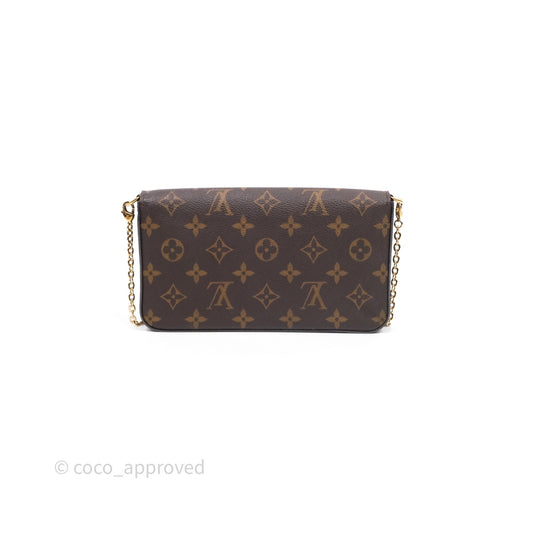 Louis Vuitton Félicie Pochette Clutch Monogram Canvas Gold Hardware